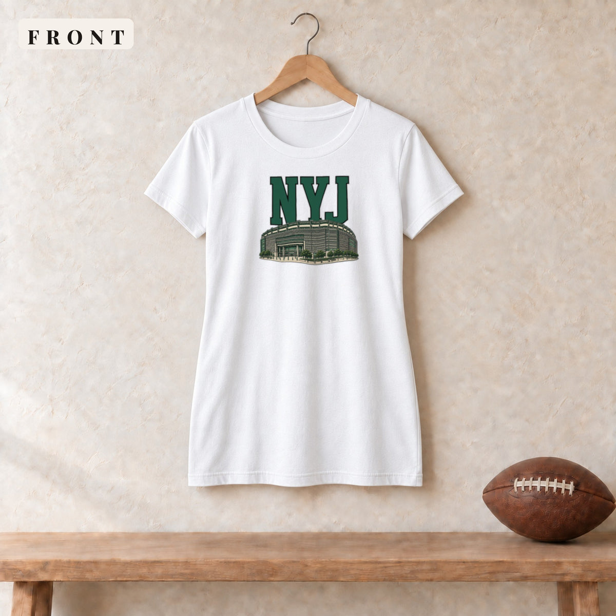 Women's Relaxed Tee · White · front · New York Green Home Field Advantage women's relaxed tee in white