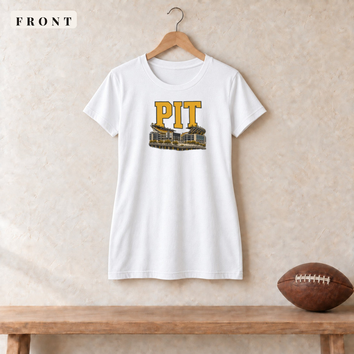 Women's Relaxed Tee · White · front · Pittsburgh Home Field Advantage women's relaxed tee in white