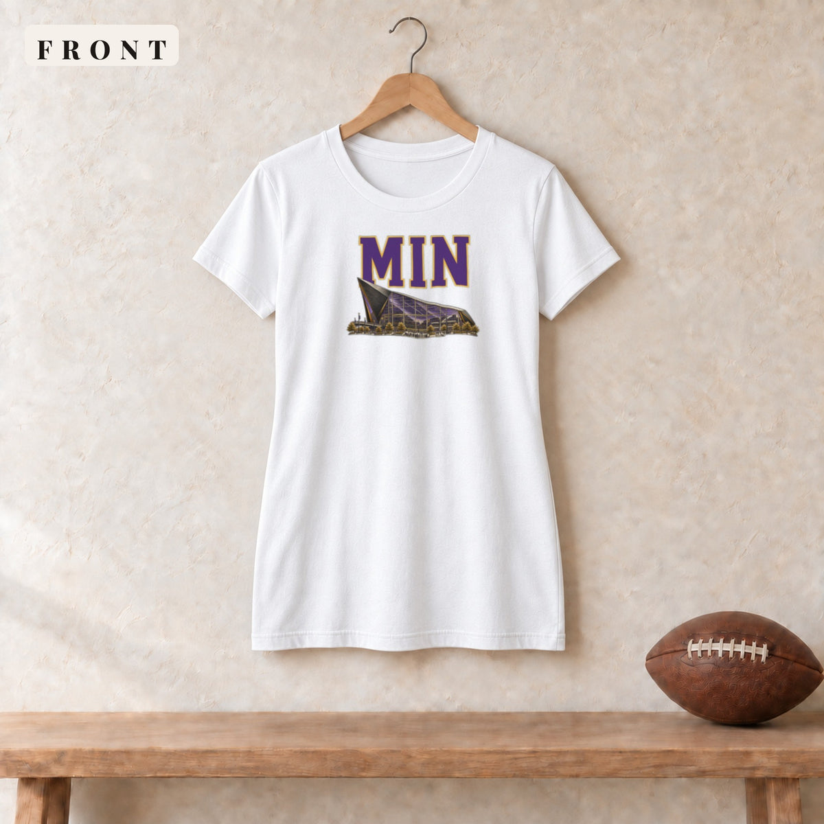 Women's Relaxed Tee · White · front · Minnesota Home Field Advantage women's relaxed tee in white