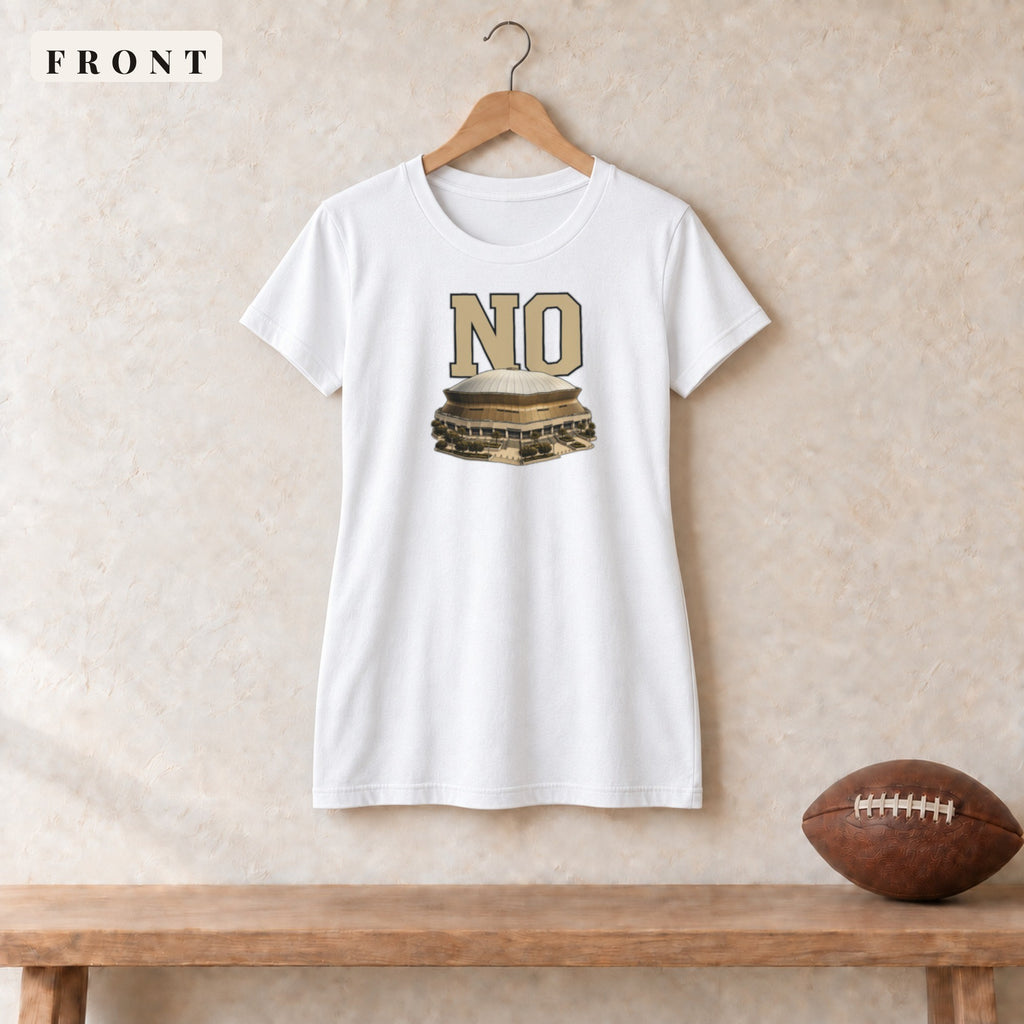 Women's Relaxed Tee · White · front · New Orleans Home Field Advantage women's relaxed tee in white