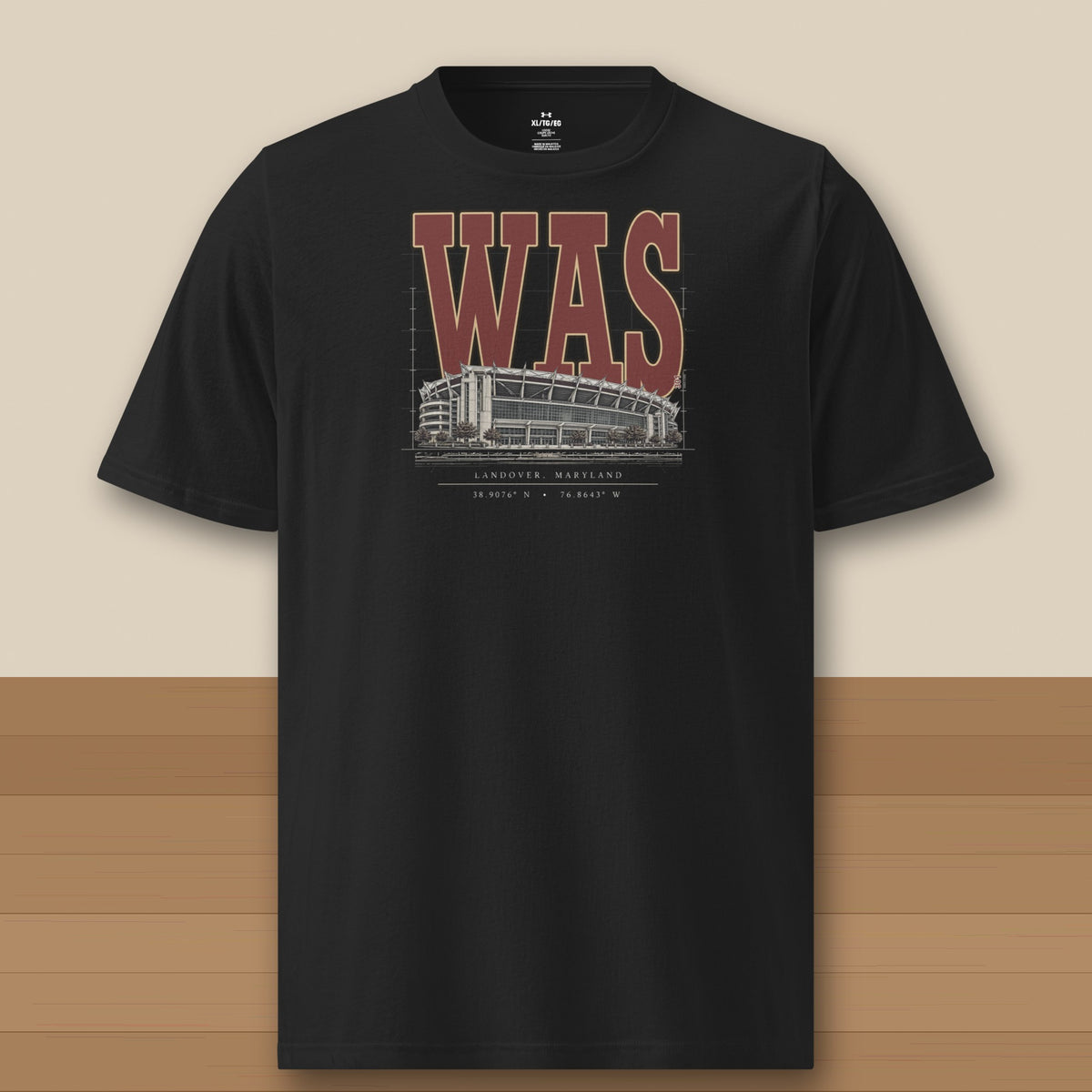 Under Armour Tee · Black · front · Washington Blueprint City athletic tee in black