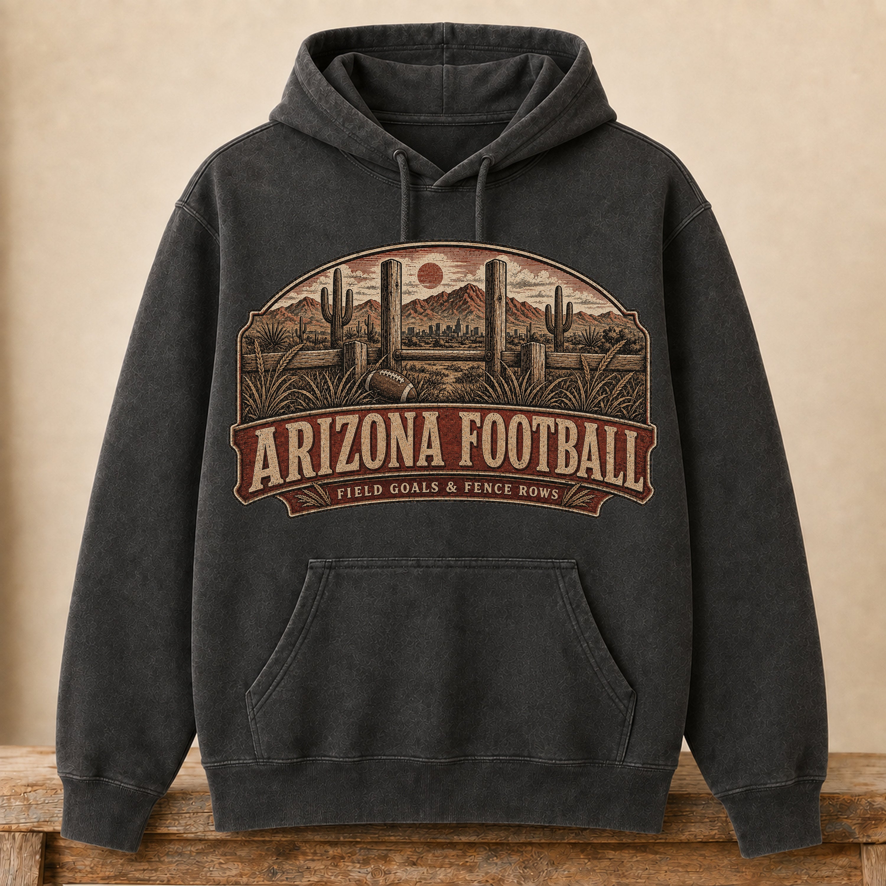 Arizona Football Hoodie | Field Goals & Fence Rows | Vintage City Game Day Hoodie
