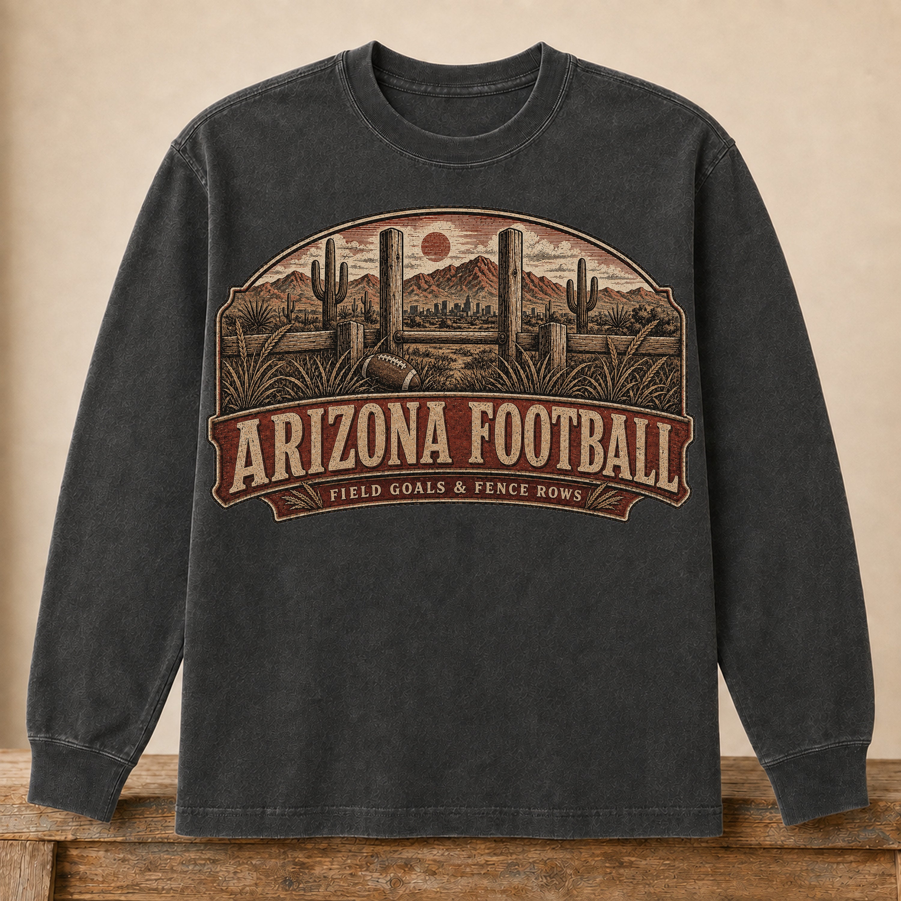 Arizona Football Long Sleeve | Field Goals & Fence Rows | Vintage City Game Day Long Sleeve