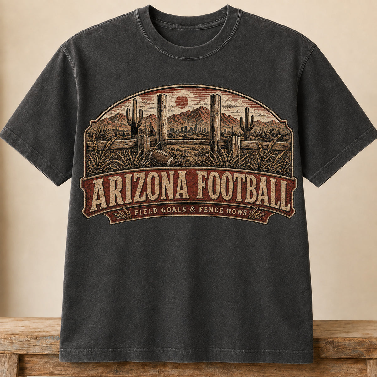 Arizona Football Shirt | Field Goals & Fence Rows | Vintage City Game Day Tee