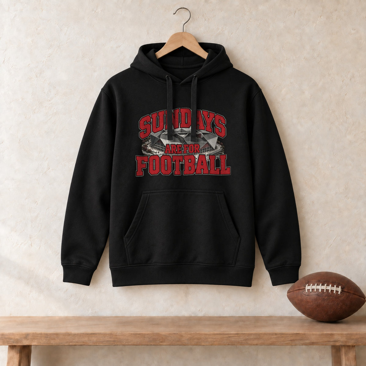 Hoodie Black, Atlanta Sundays Are For Football hoodie in black