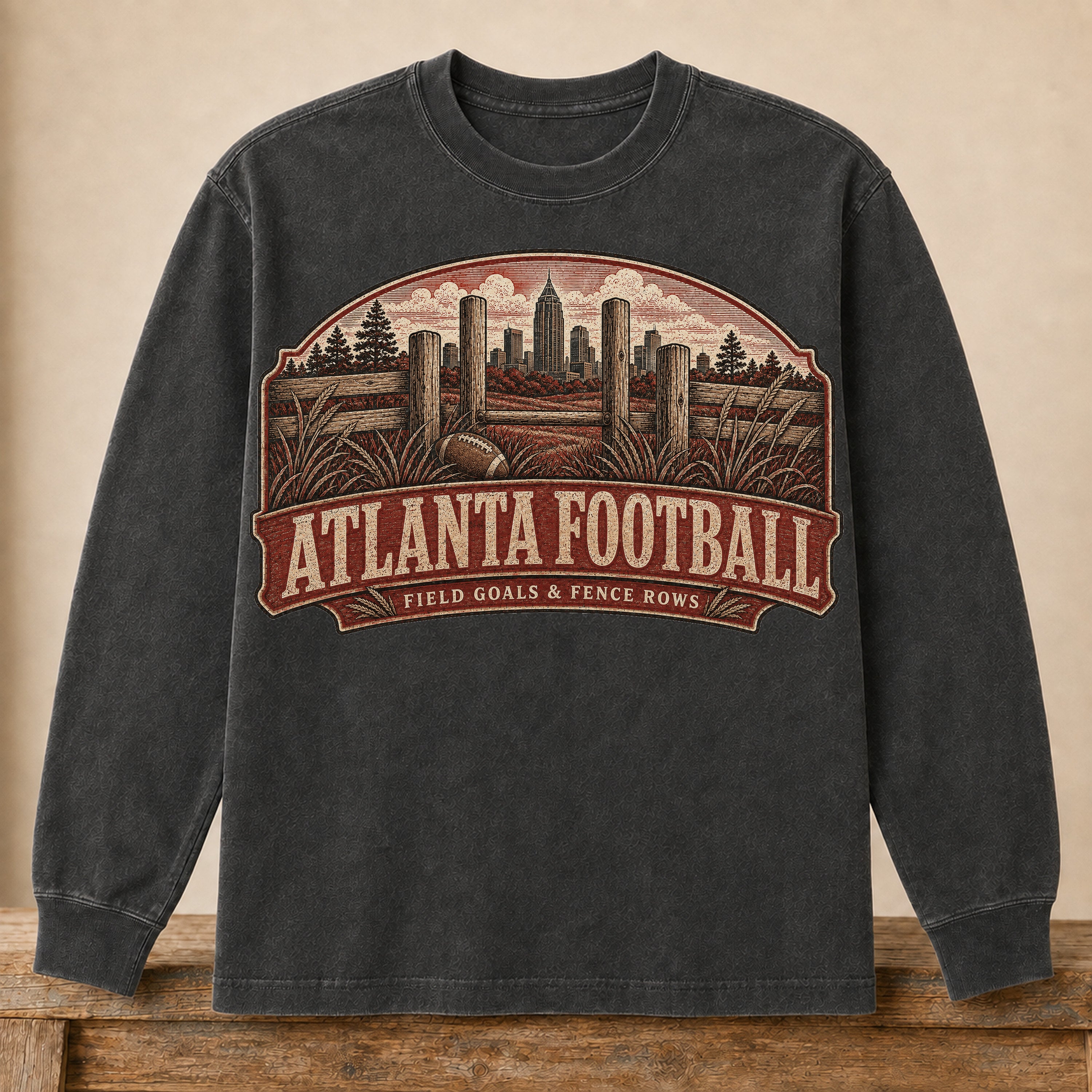 Atlanta Football Long Sleeve | Field Goals & Fence Rows | Vintage City Game Day Long Sleeve
