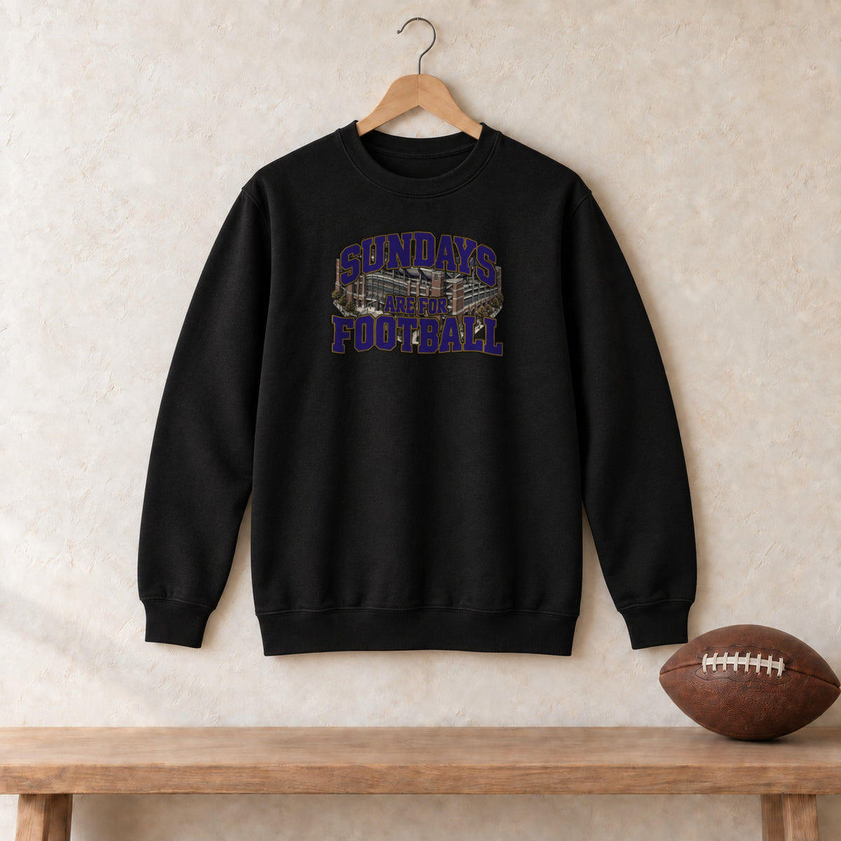 Crewneck Black, Baltimore Sundays Are For Football crewneck in black