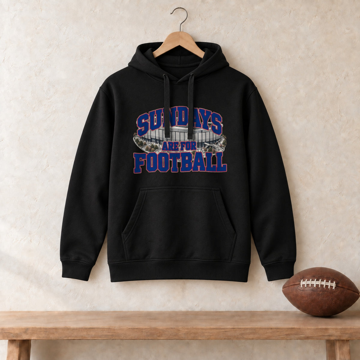 Hoodie Black, Buffalo Sundays Are For Football hoodie in black