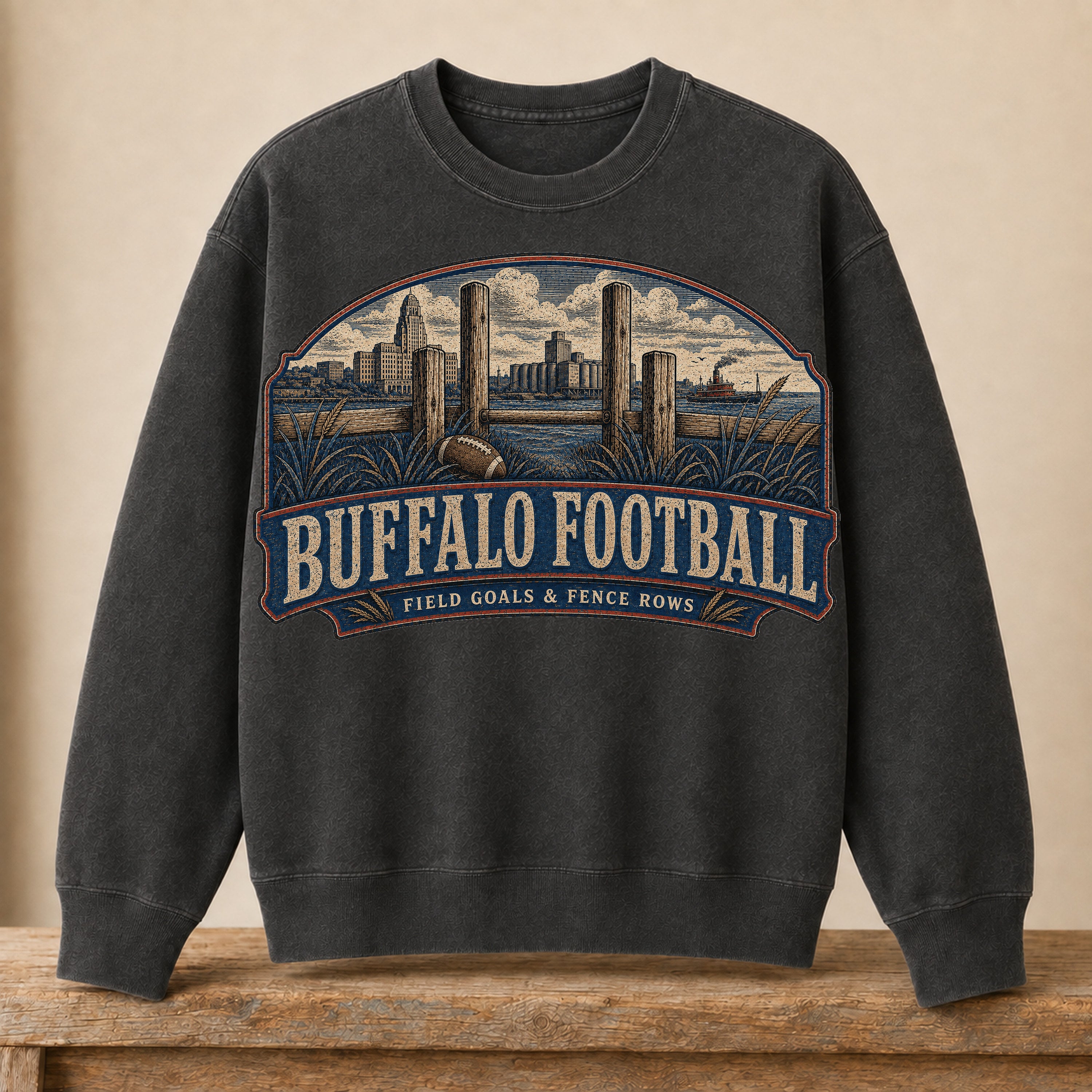 Buffalo Football Crewneck | Field Goals & Fence Rows | Vintage City Game Day Crewneck