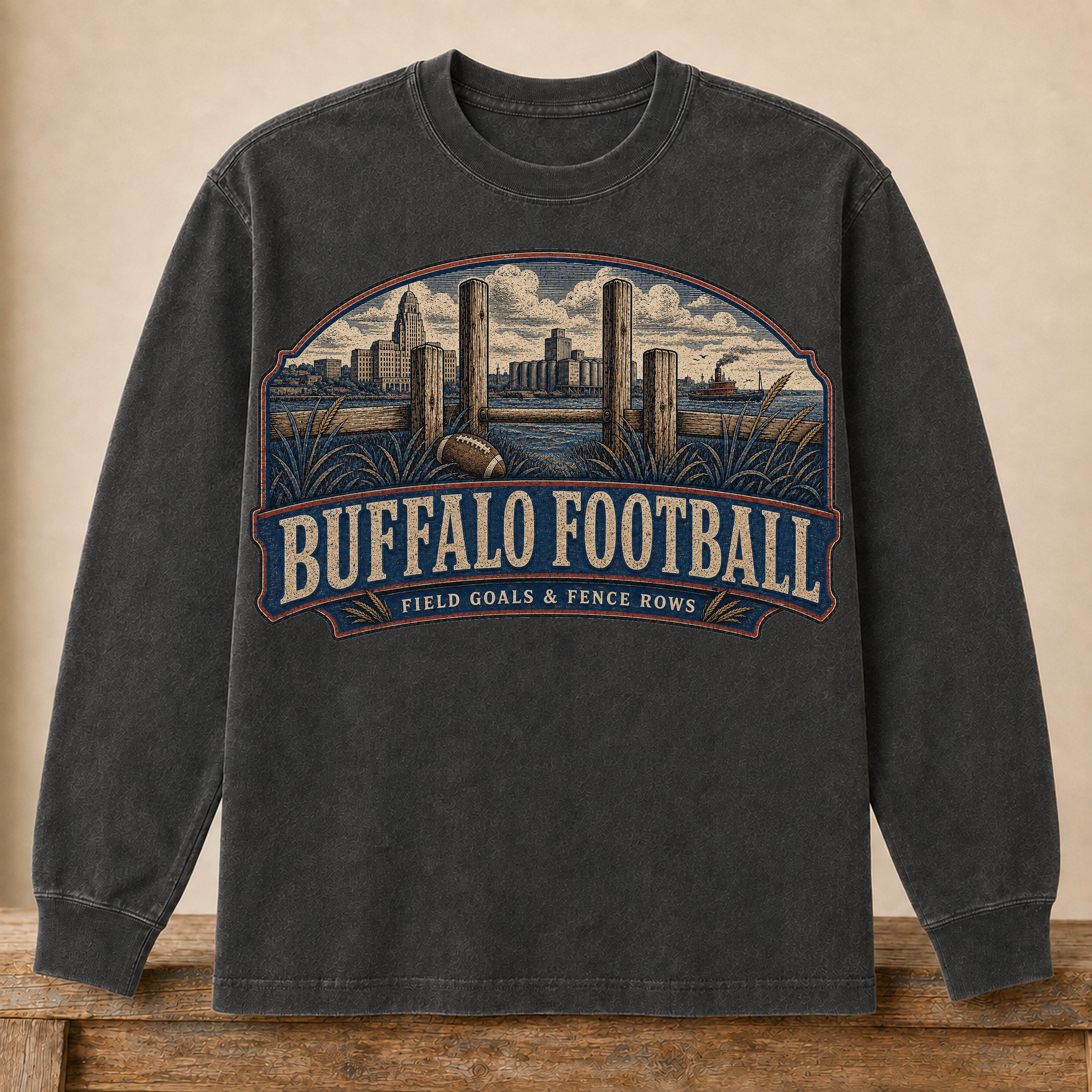 Buffalo Football Long Sleeve | Field Goals & Fence Rows | Vintage City Game Day Long Sleeve