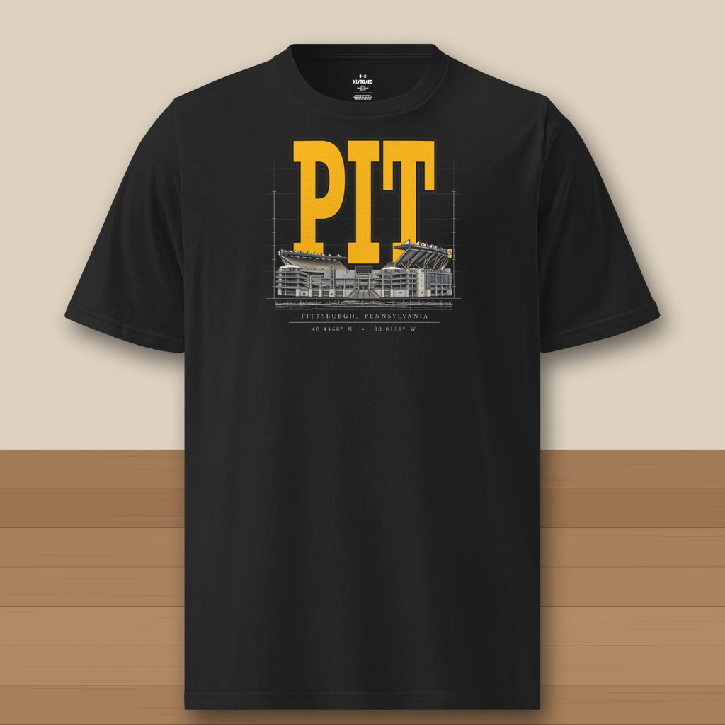 Under Armour Tee · Black · front · Pittsburgh Blueprint City athletic tee in black