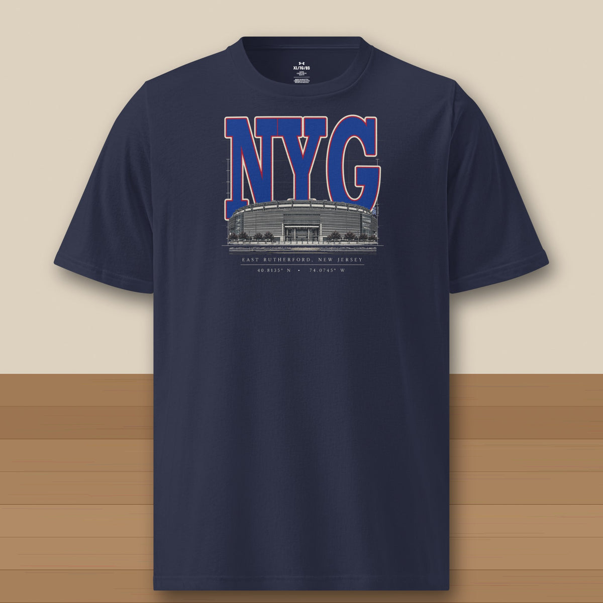 Under Armour Tee · Navy · front · New York Royal Blueprint City athletic tee in navy