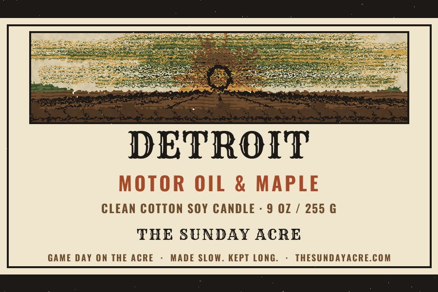 Detroit — Motor Oil & Maple — 9 oz Soy Candle