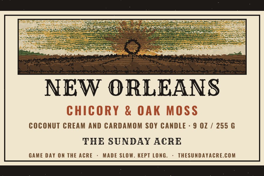 New Orleans — Chicory & Oak Moss — 9 oz Soy Candle