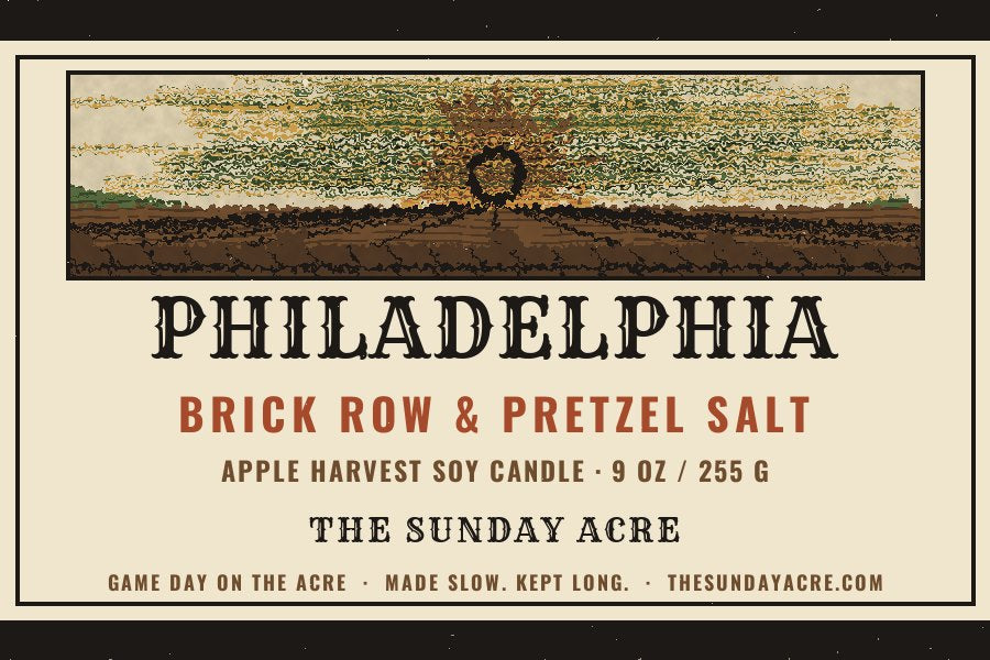 Philadelphia — Brick Row & Pretzel Salt — 9 oz Soy Candle
