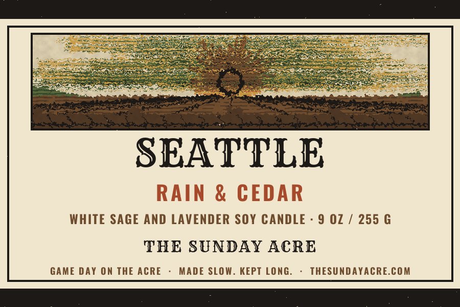 Seattle — Rain & Cedar — 9 oz Soy Candle