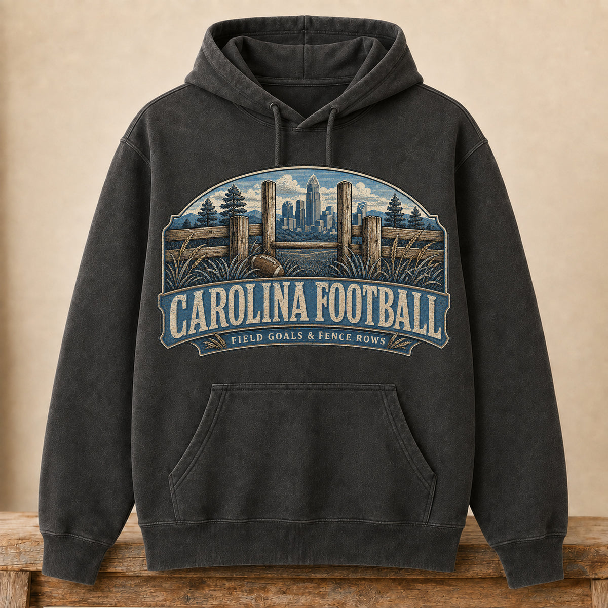 Carolina Football Hoodie | Field Goals & Fence Rows | Vintage City Game Day Hoodie