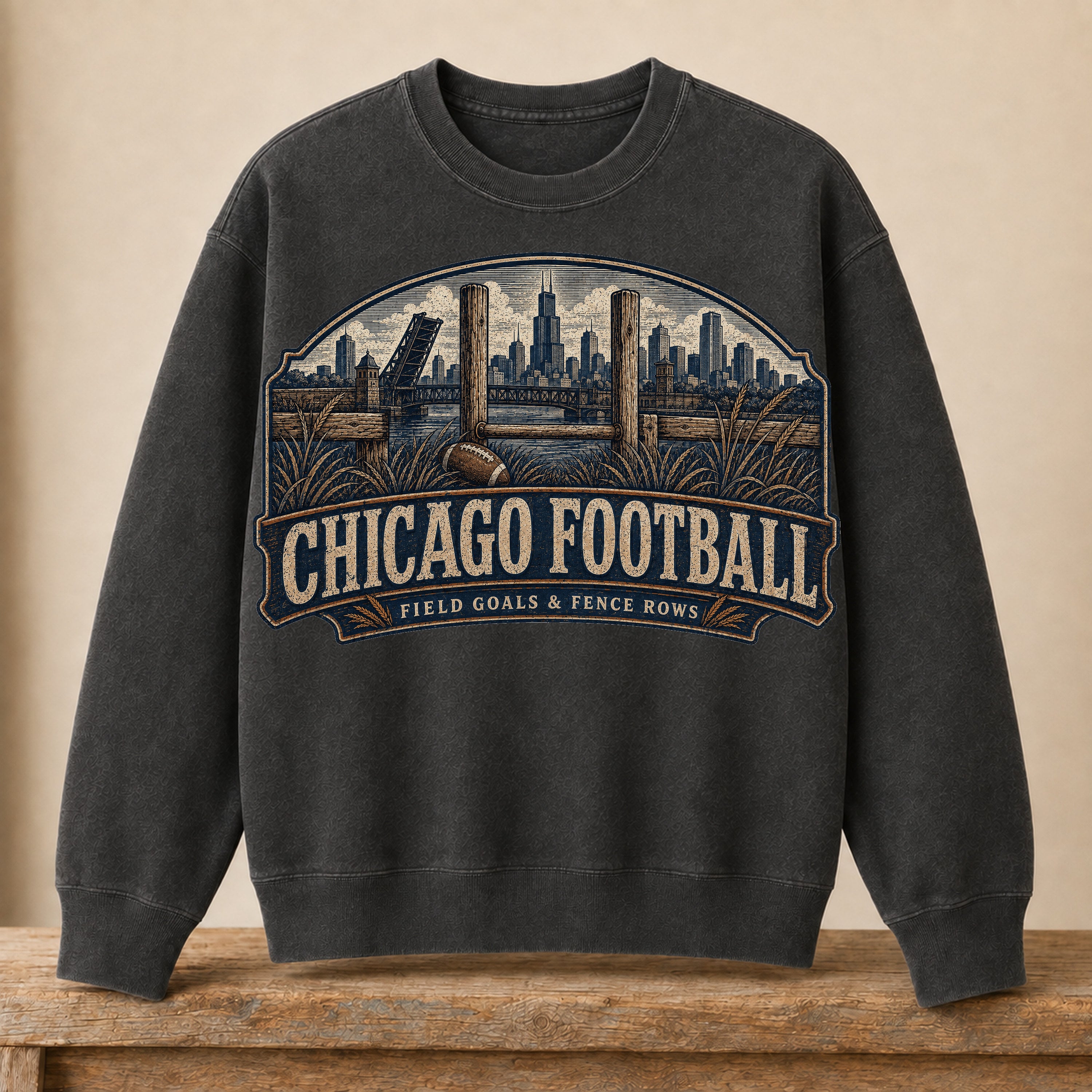 Chicago Football Crewneck | Field Goals & Fence Rows | Vintage City Game Day Crewneck