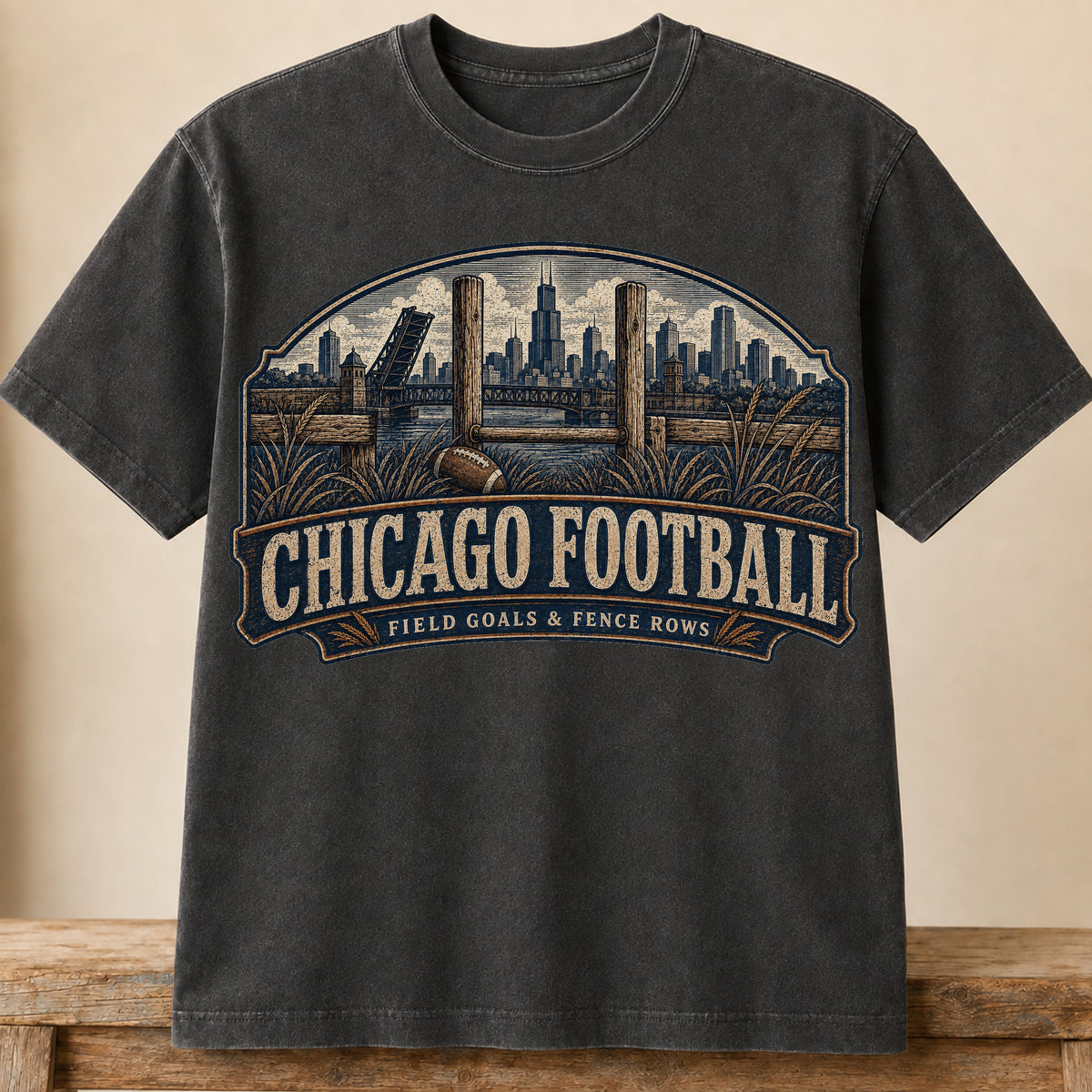 Chicago Football Shirt | Field Goals & Fence Rows | Vintage City Game Day Tee