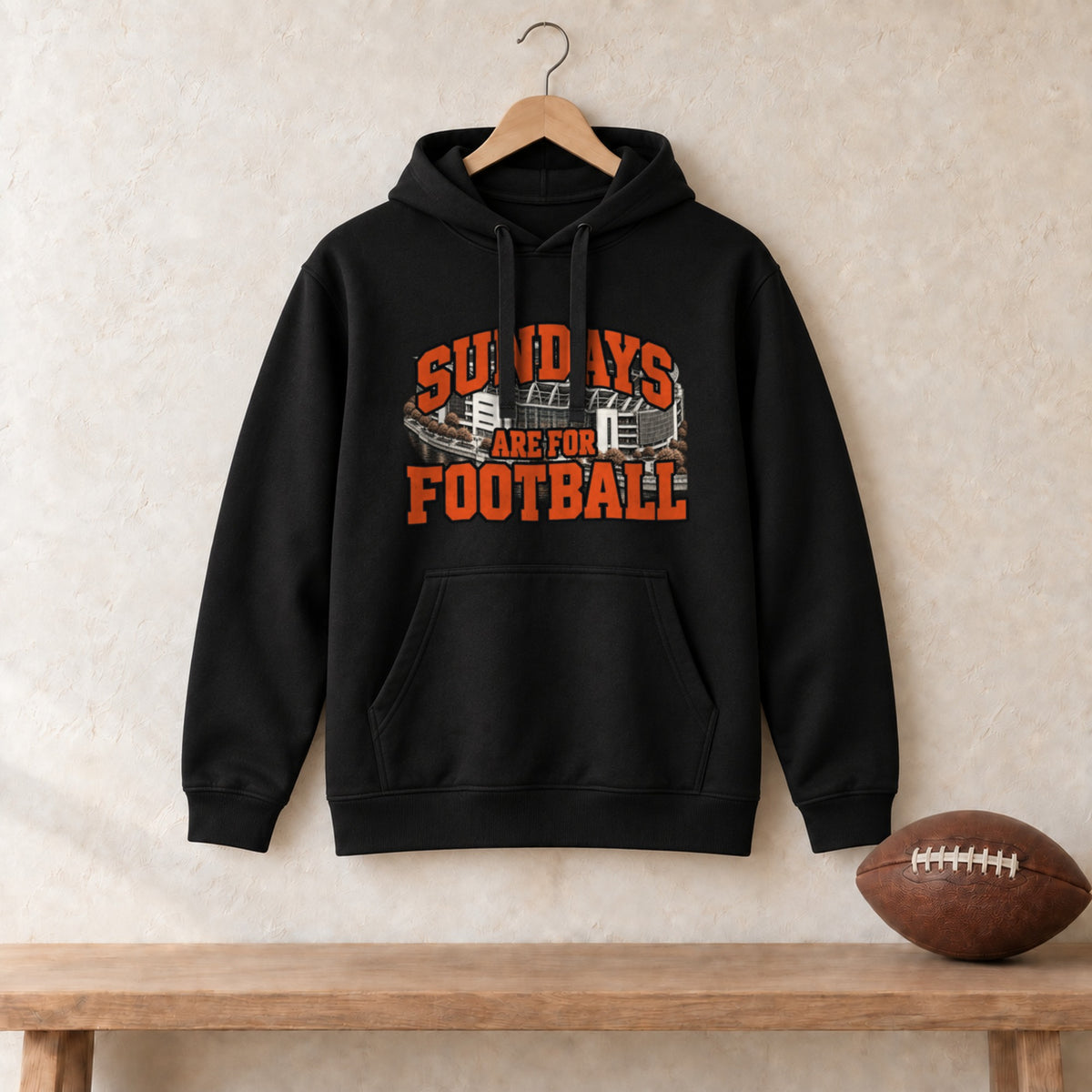 Hoodie Black, Cincinnati Sundays Are For Football hoodie in black