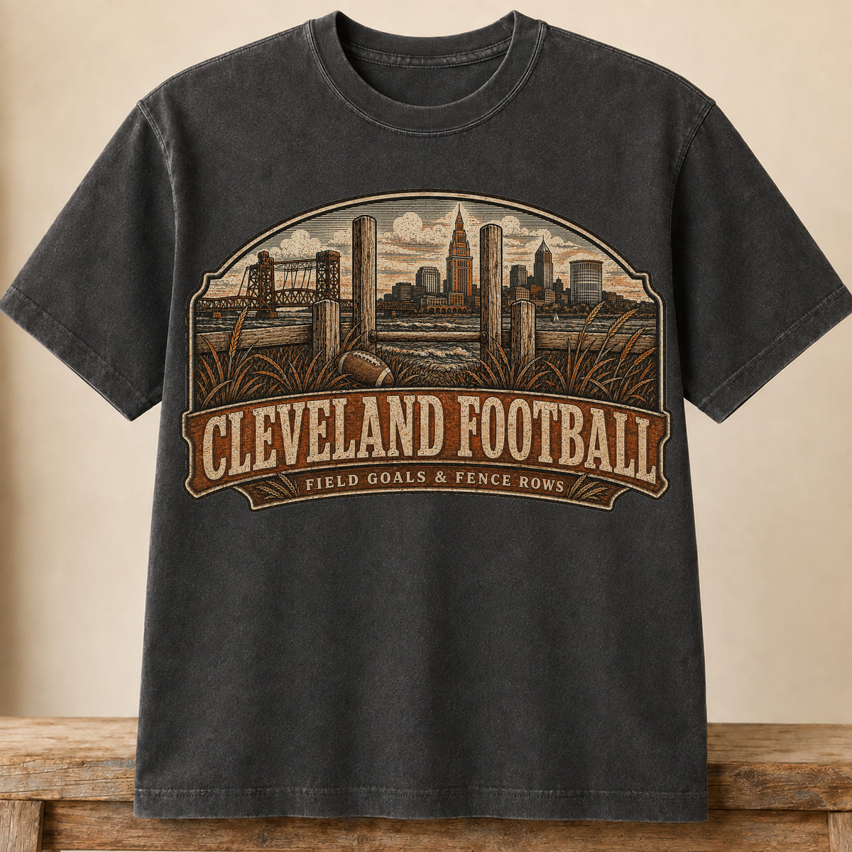 Cleveland Football Shirt | Field Goals & Fence Rows | Vintage City Game Day Tee