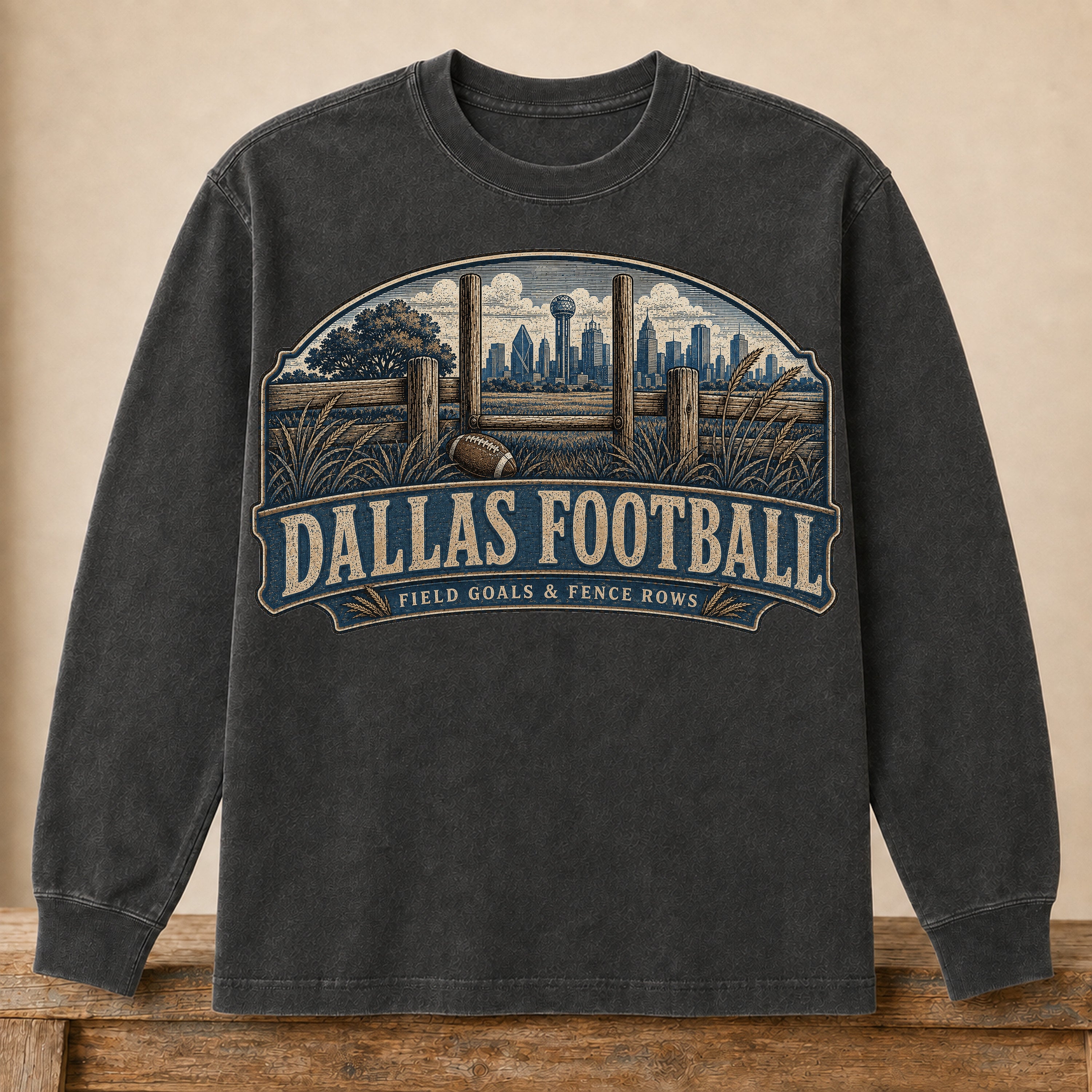 Dallas Football Long Sleeve | Field Goals & Fence Rows | Vintage City Game Day Long Sleeve
