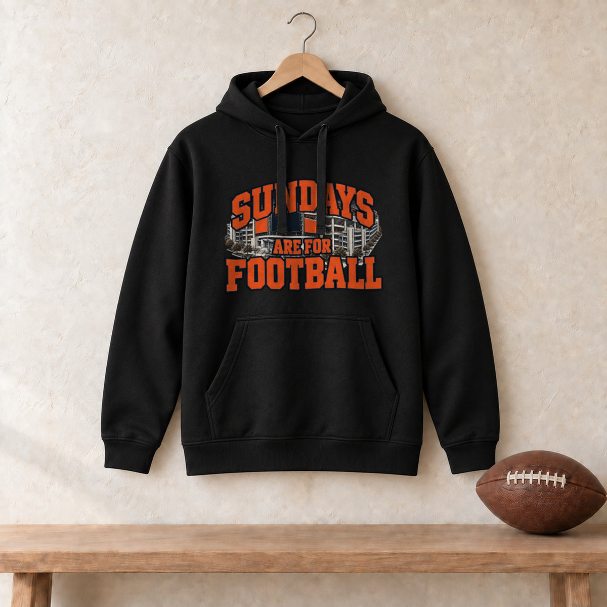 Hoodie Black, Denver Sundays Are For Football hoodie in black