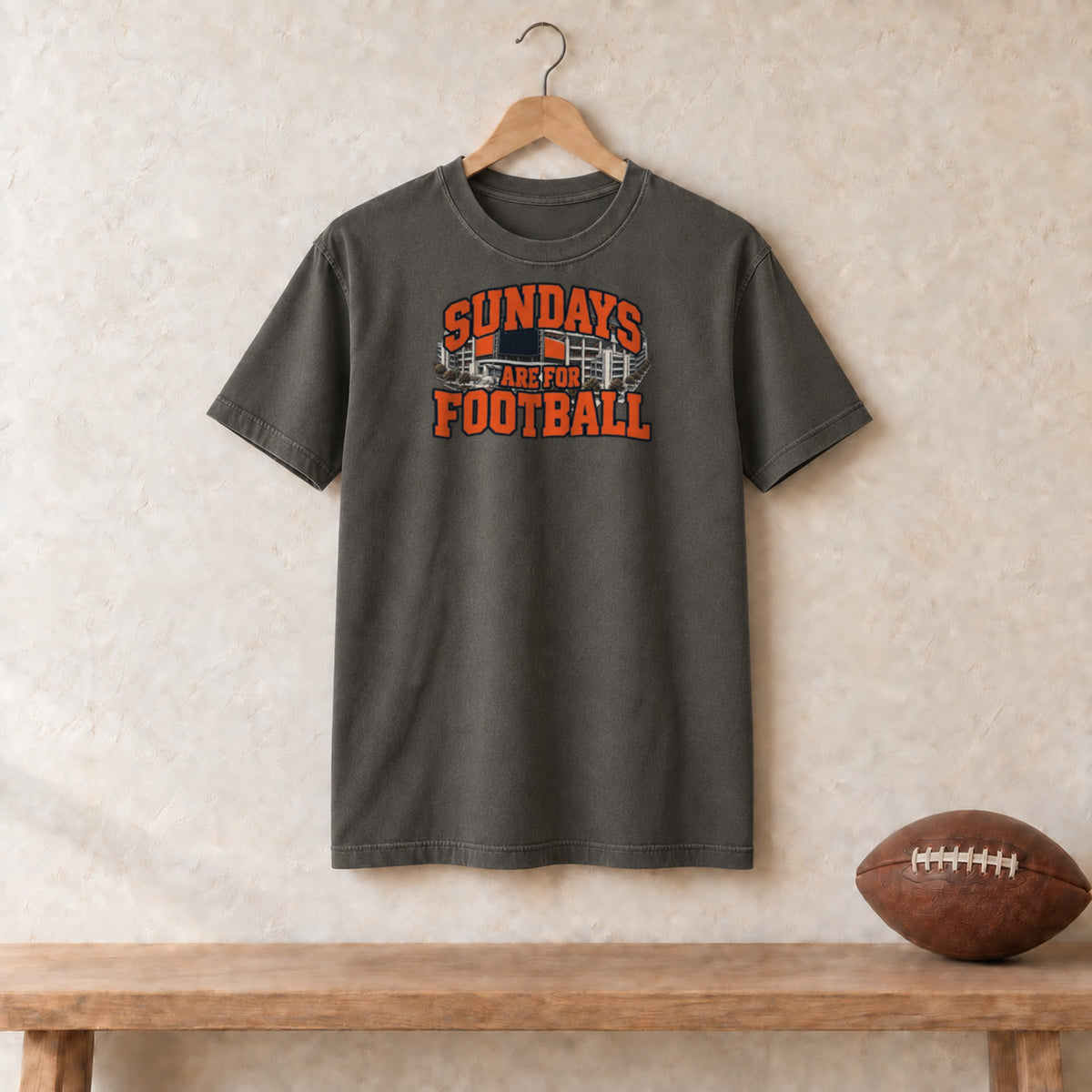 T-Shirt Pepper, Denver Sundays Are For Football tee in pepper