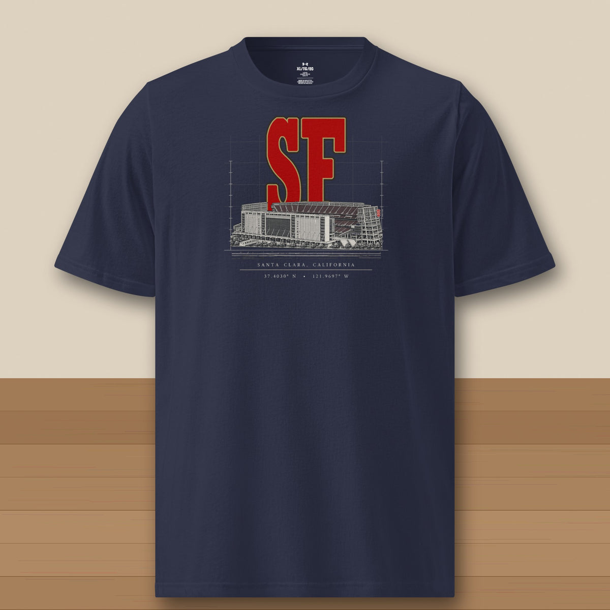 Under Armour Tee · Navy · front · San Francisco Blueprint City athletic tee in navy