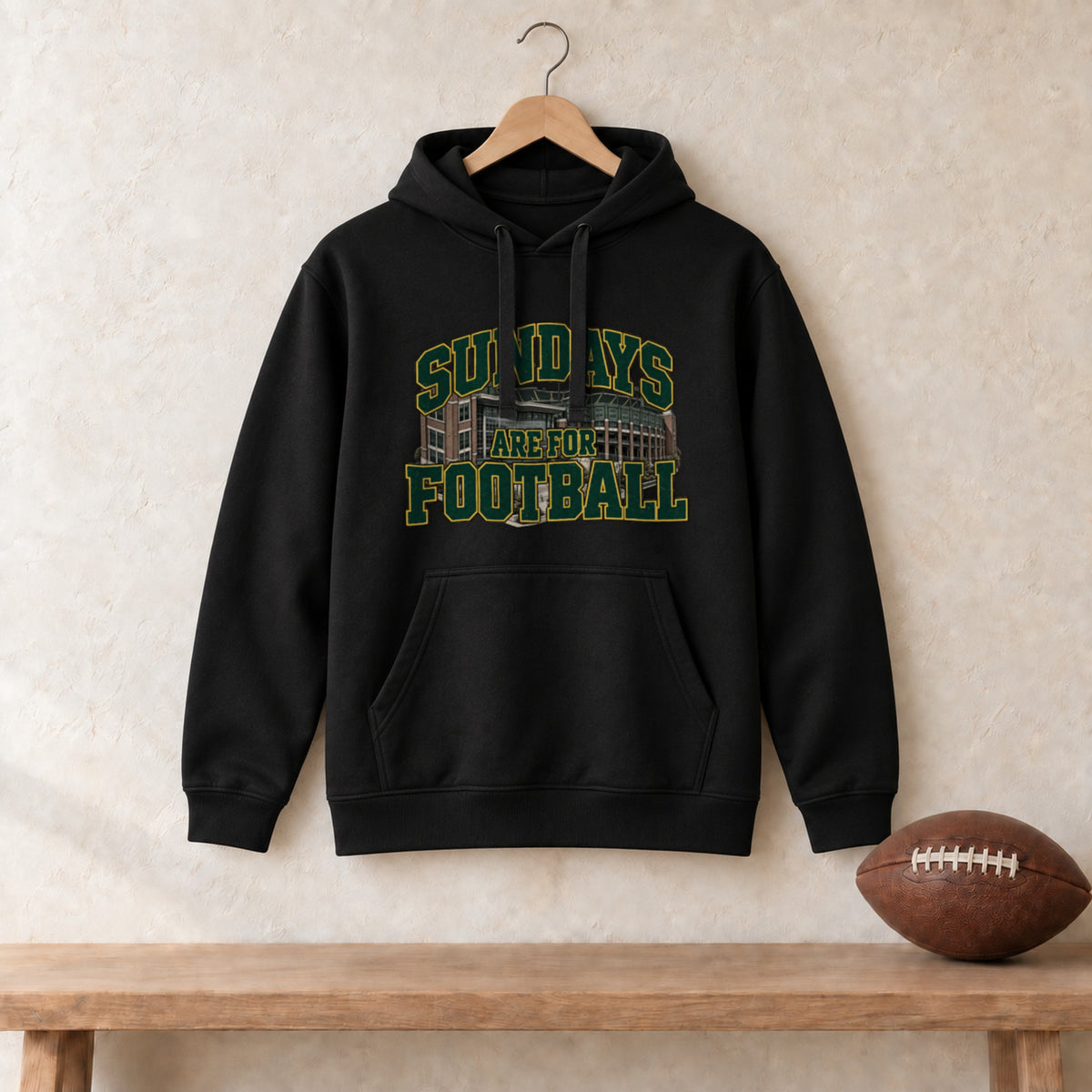 Hoodie Black, Green Bay Sundays Are For Football hoodie in black