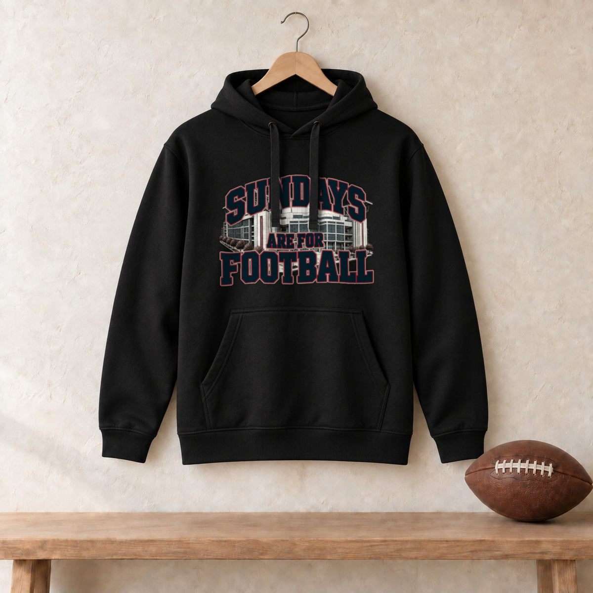 Hoodie Black, Houston Sundays Are For Football hoodie in black