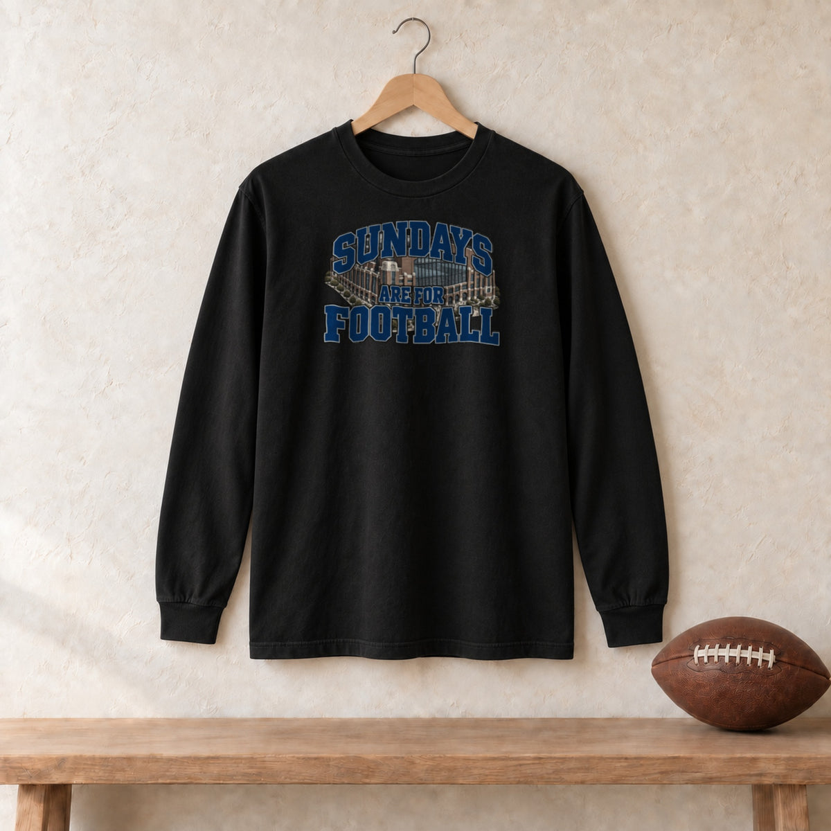 Long Sleeve Black, Indianapolis Sundays Are For Football long sleeve tee in black