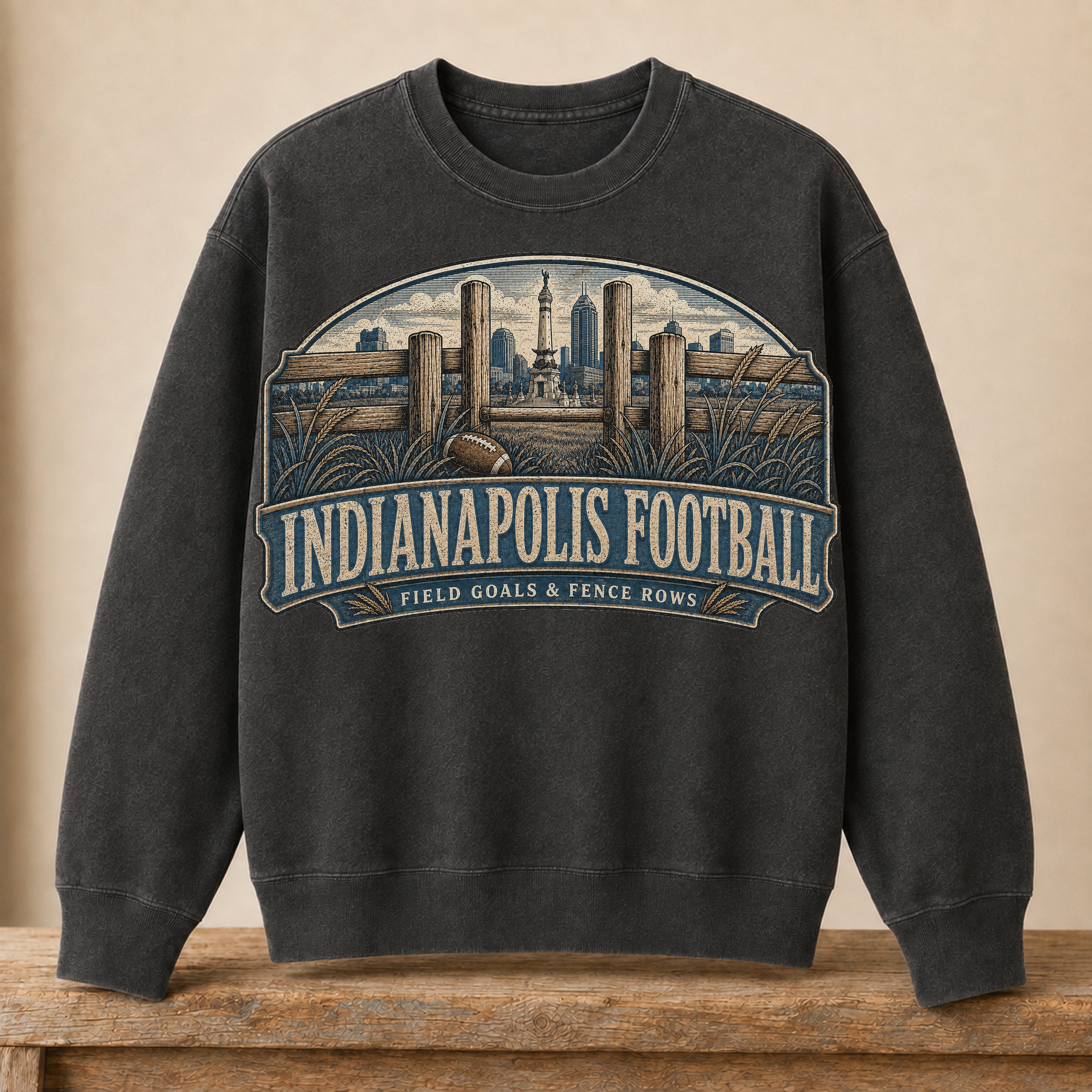Indianapolis Football Crewneck | Field Goals & Fence Rows | Vintage City Game Day Crewneck