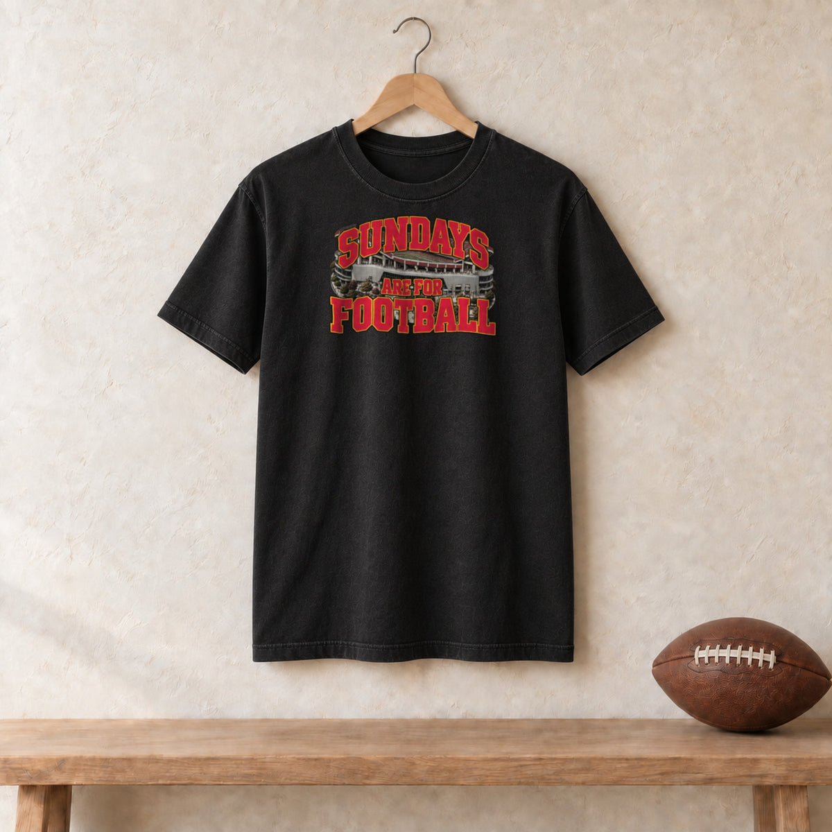 T-Shirt Black, Kansas City Sundays Are For Football tee in black