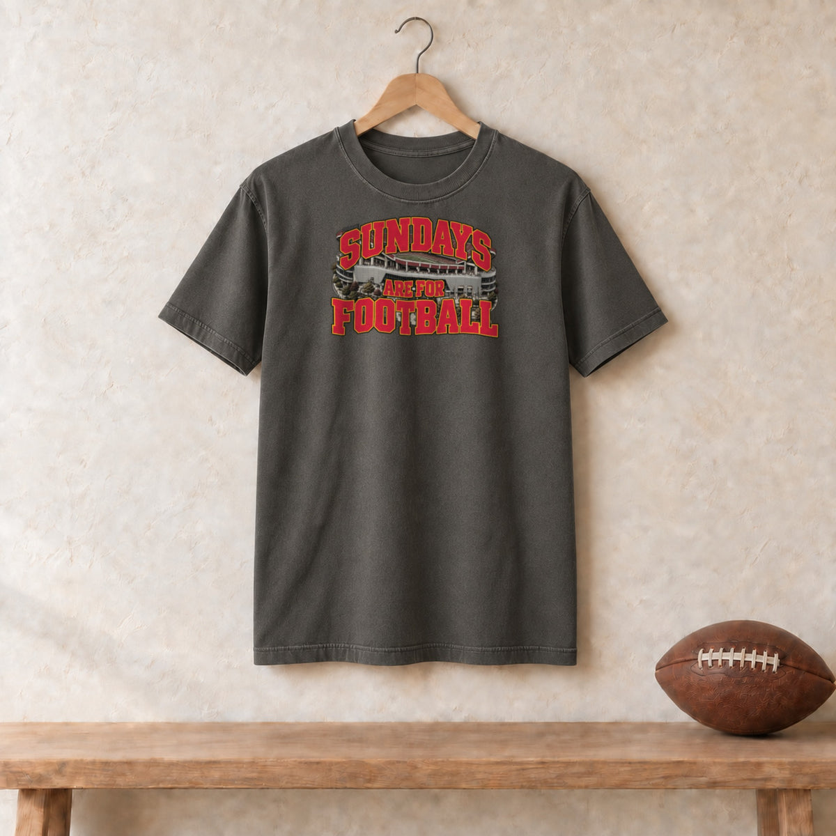 T-Shirt Pepper, Kansas City Sundays Are For Football tee in pepper