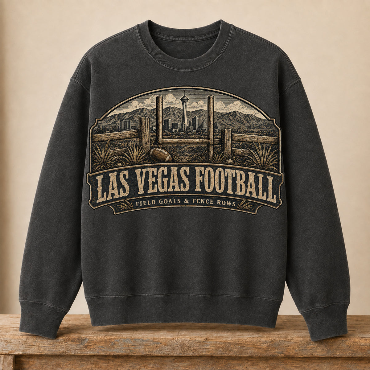 Las Vegas Football Crewneck | Field Goals & Fence Rows | Vintage City Game Day Crewneck