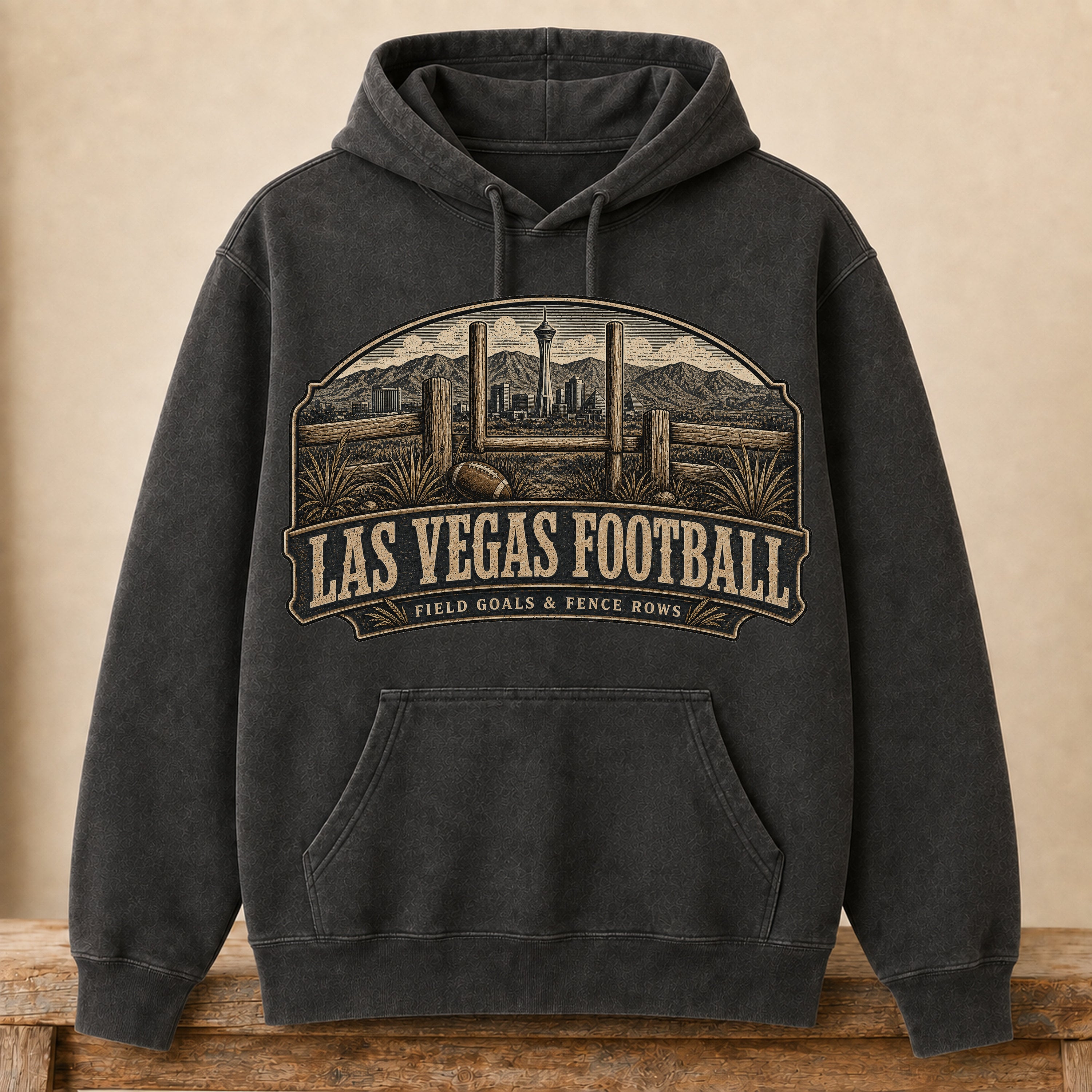 Las Vegas Football Hoodie | Field Goals & Fence Rows | Vintage City Game Day Hoodie
