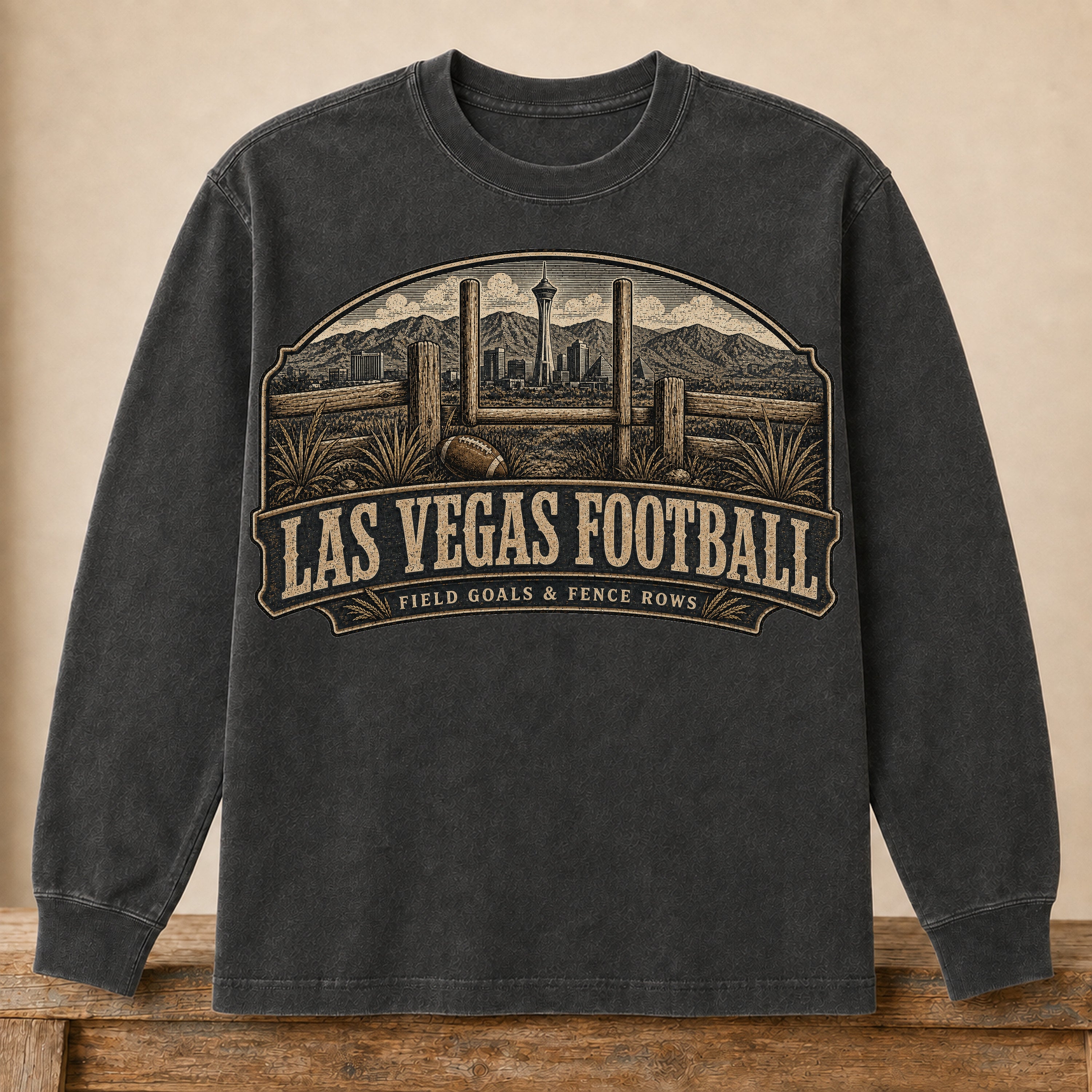 Las Vegas Football Long Sleeve | Field Goals & Fence Rows | Vintage City Game Day Long Sleeve