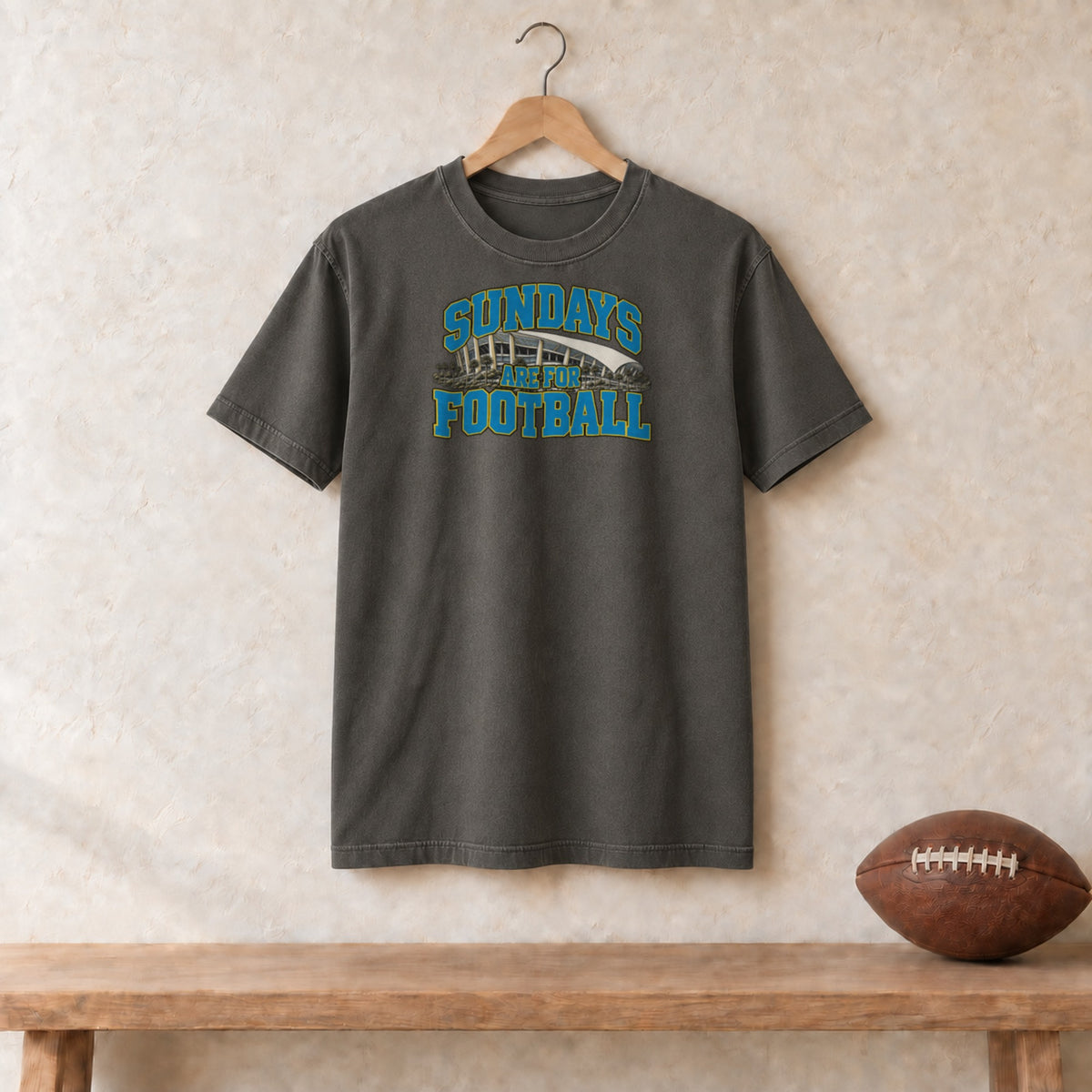 T-Shirt Pepper, Los Angeles Powder Sundays Are For Football tee in pepper