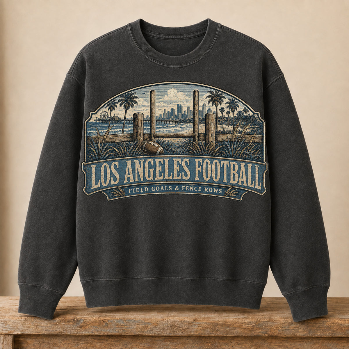 Los Angeles Football (Powder Blue) Crewneck | Field Goals & Fence Rows | Vintage City Game Day Crewneck