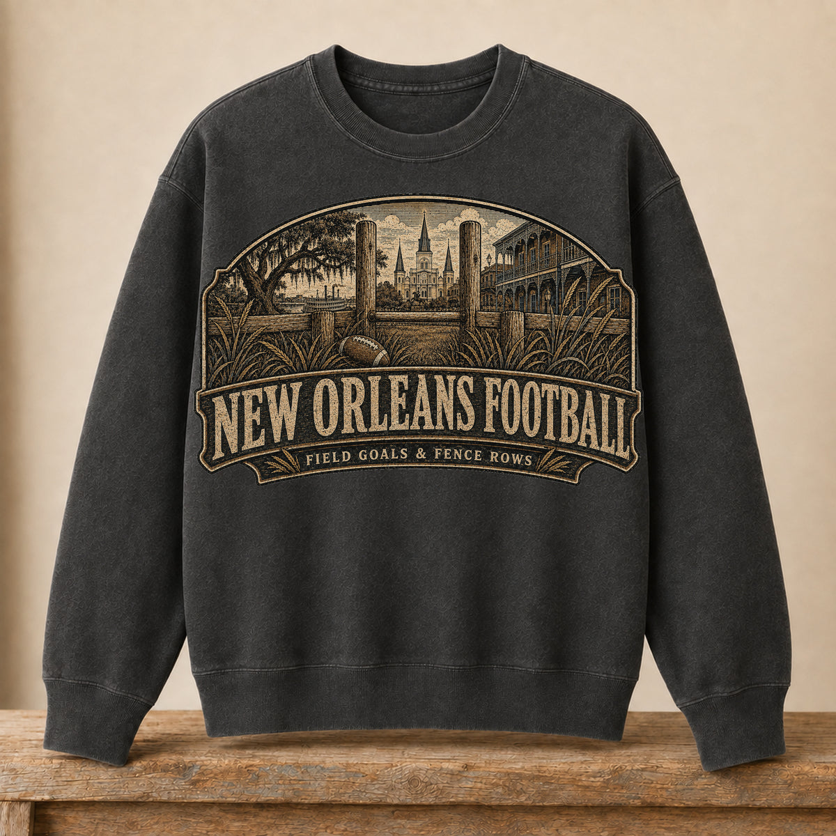 New Orleans Football Crewneck | Field Goals & Fence Rows | Vintage City Game Day Crewneck