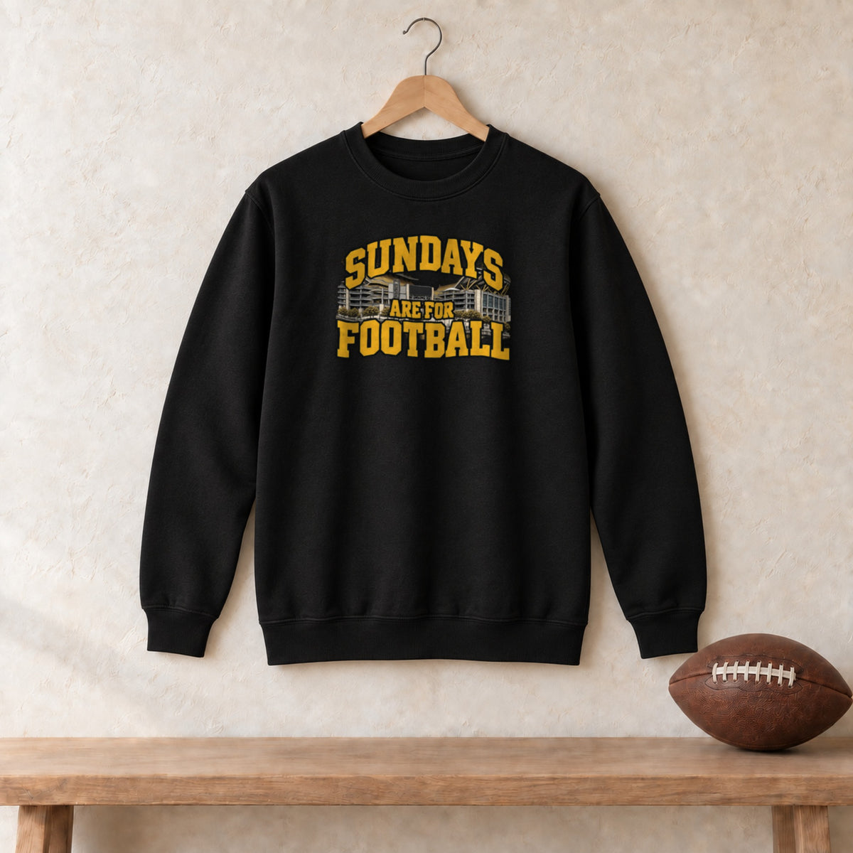 Crewneck Black, Pittsburgh Sundays Are For Football crewneck in black