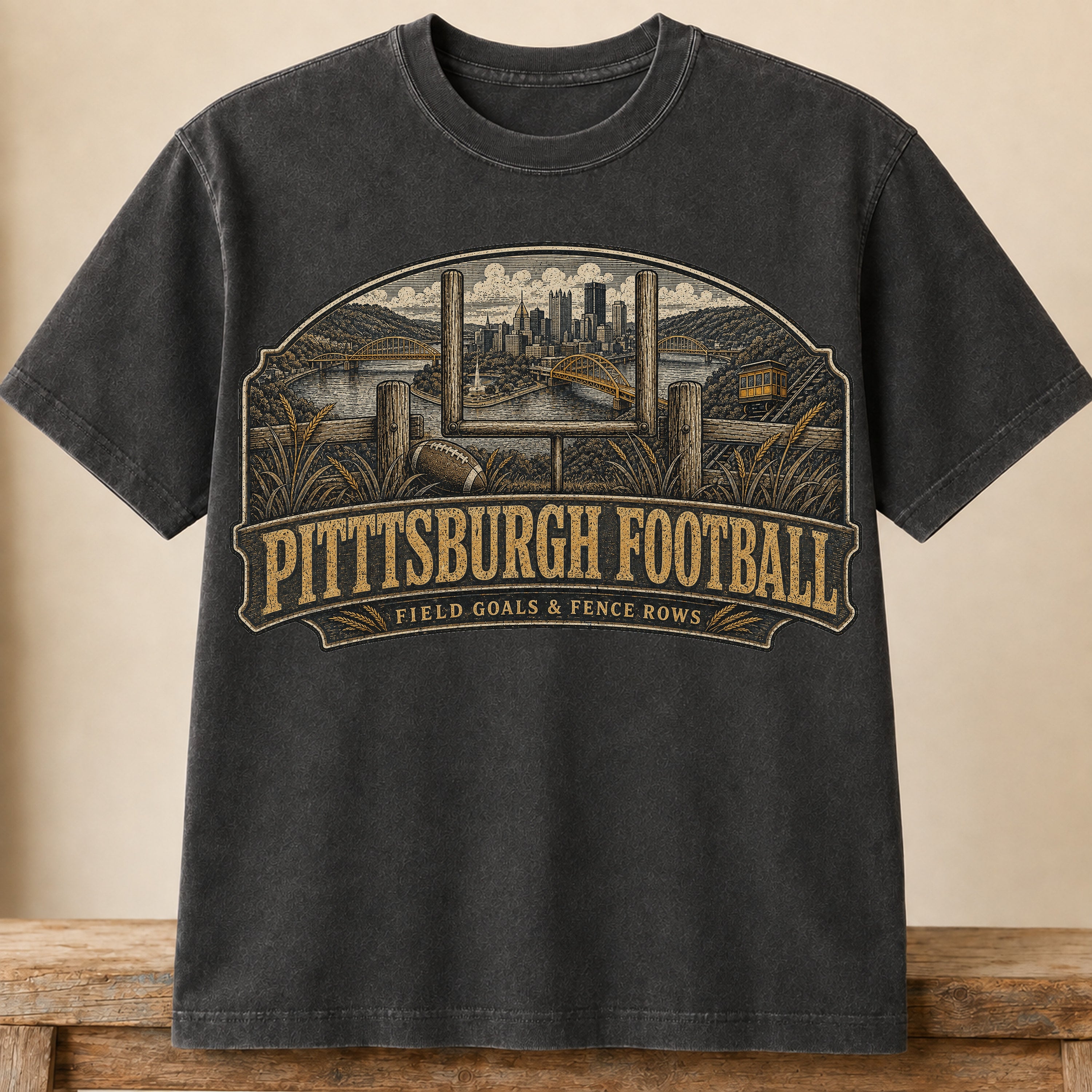 Pittsburgh Football Shirt | Field Goals & Fence Rows | Vintage City Game Day Tee