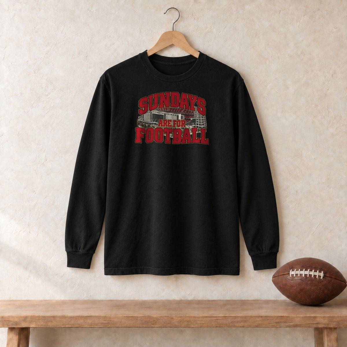 Long Sleeve Black, San Francisco Sundays Are For Football long sleeve tee in black