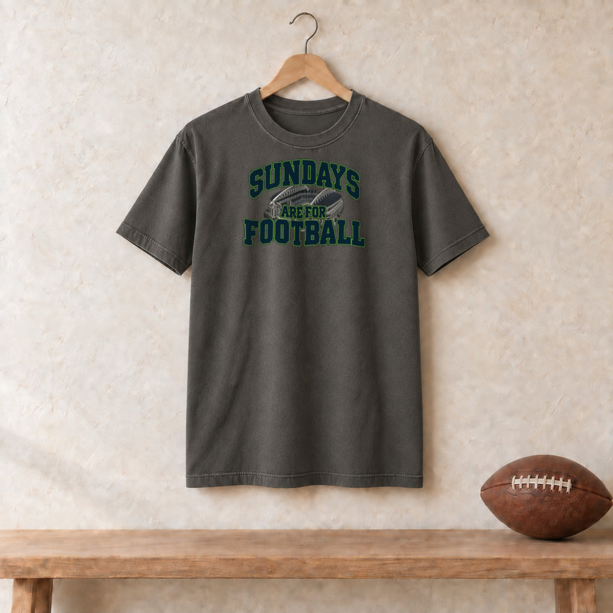 T-Shirt Pepper, Seattle Sundays Are For Football tee in pepper