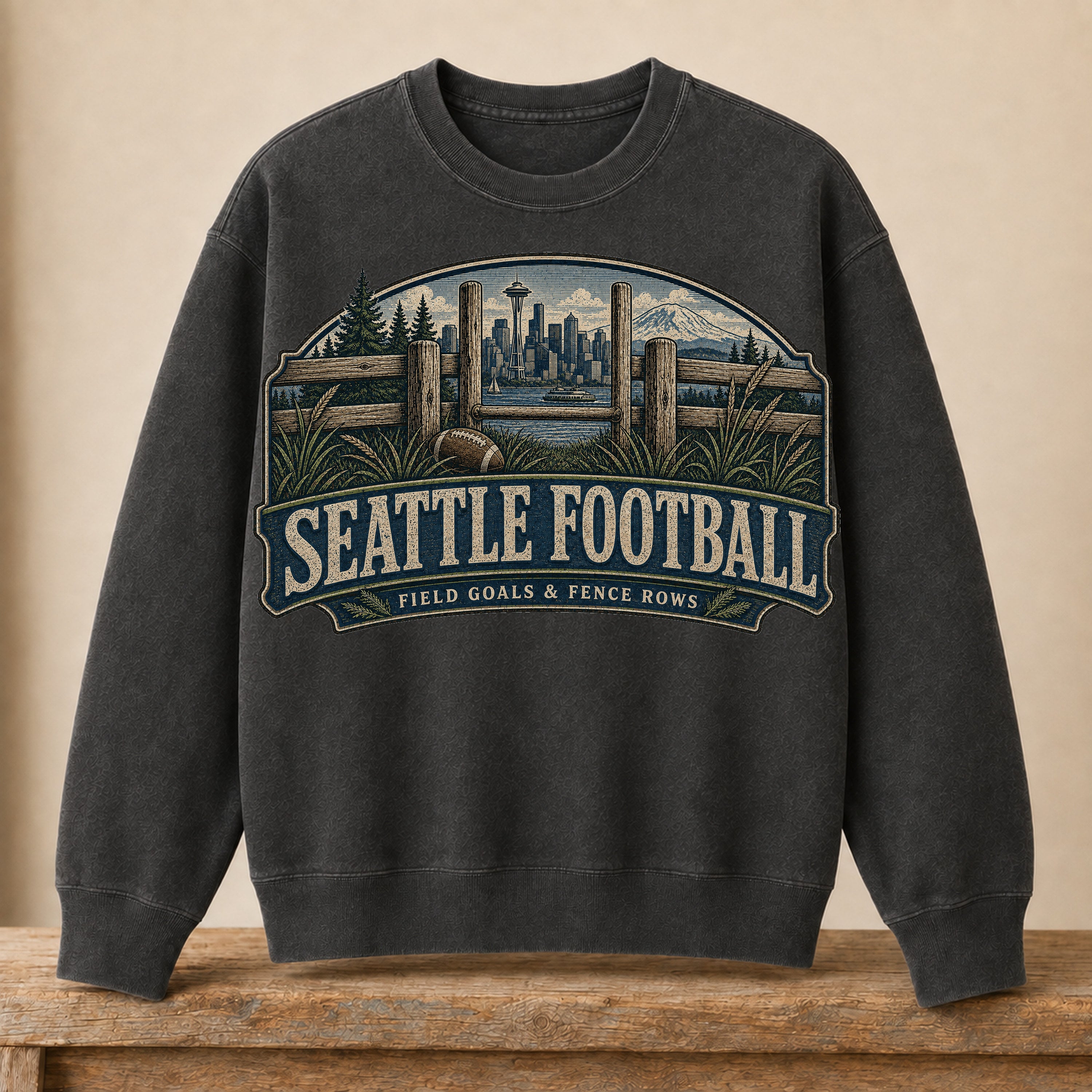 Seattle Football Crewneck | Field Goals & Fence Rows | Vintage City Game Day Crewneck