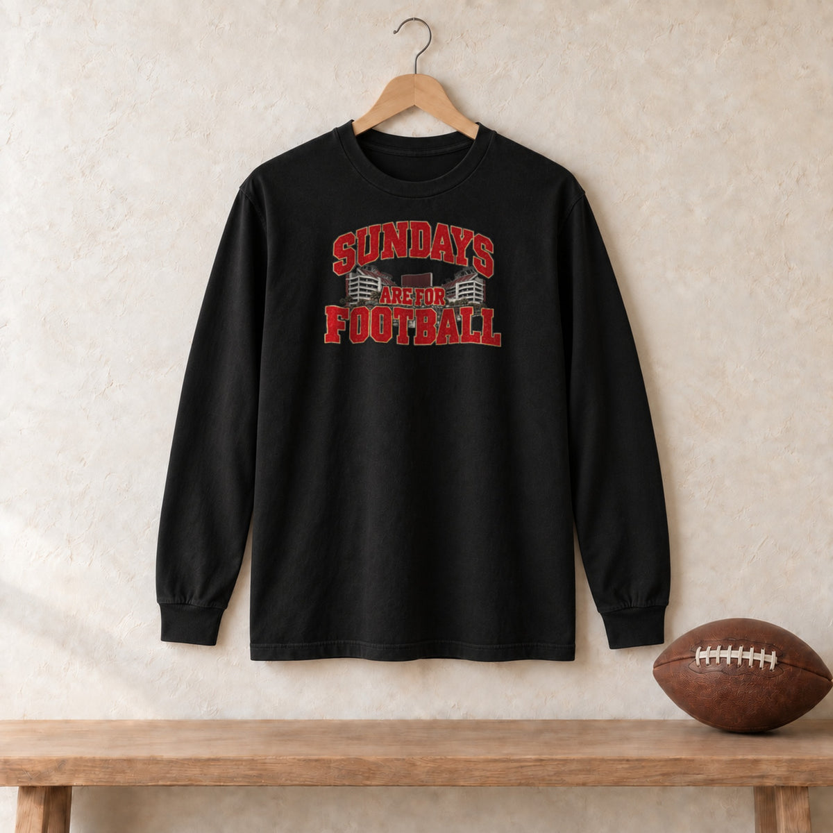 Long Sleeve Black, Tampa Bay Sundays Are For Football long sleeve tee in black