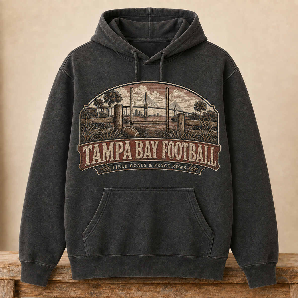 Tampa Bay Football Hoodie | Field Goals & Fence Rows | Vintage City Game Day Hoodie