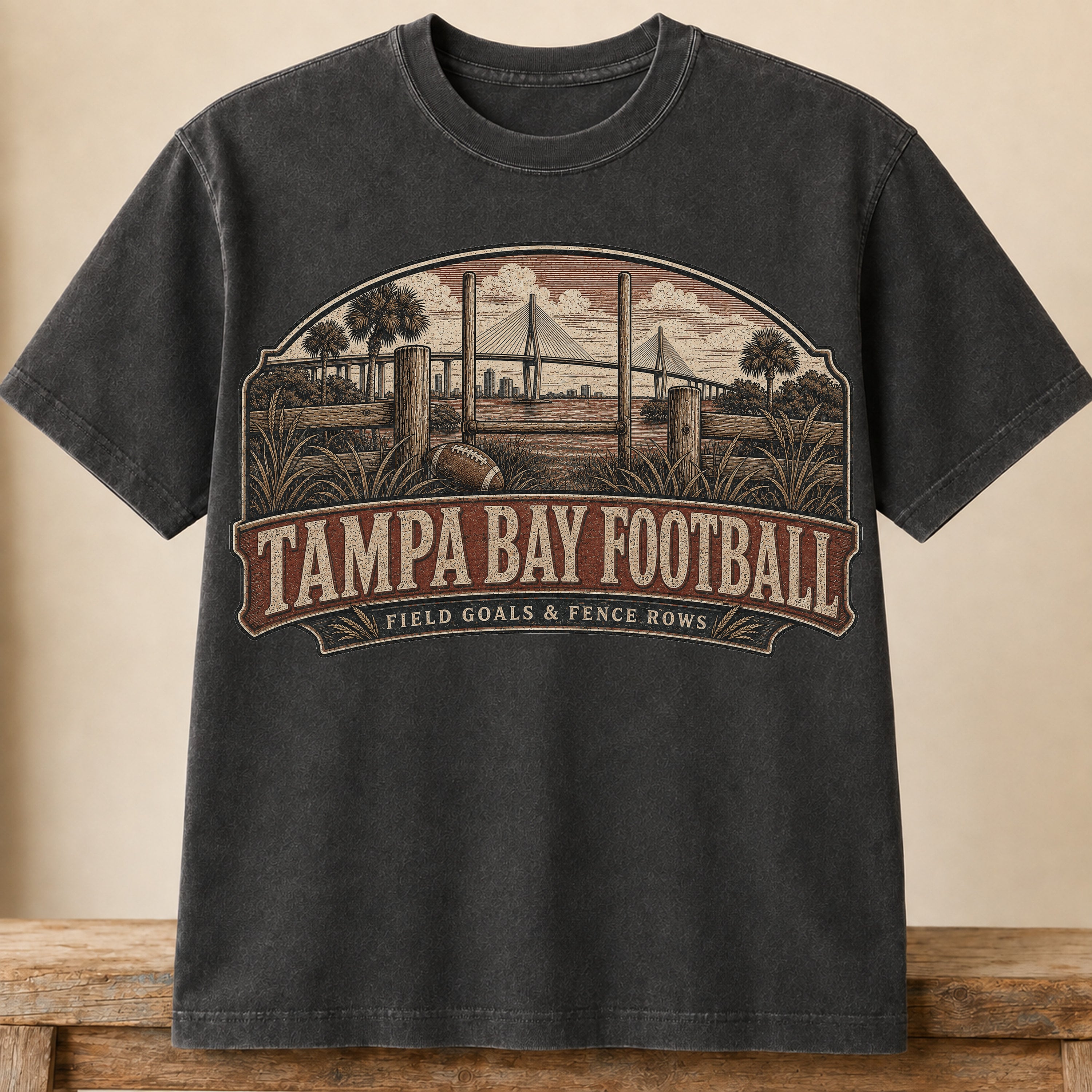 Tampa Bay Football Shirt | Field Goals & Fence Rows | Vintage City Game Day Tee