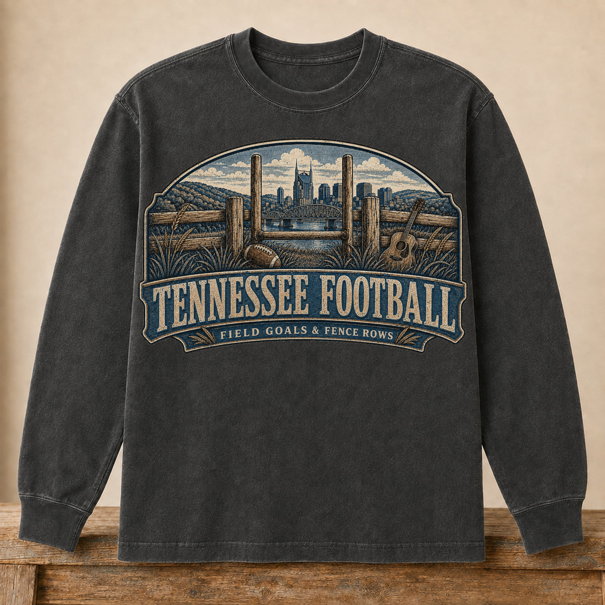 Tennessee Football Long Sleeve | Field Goals & Fence Rows | Vintage City Game Day Long Sleeve